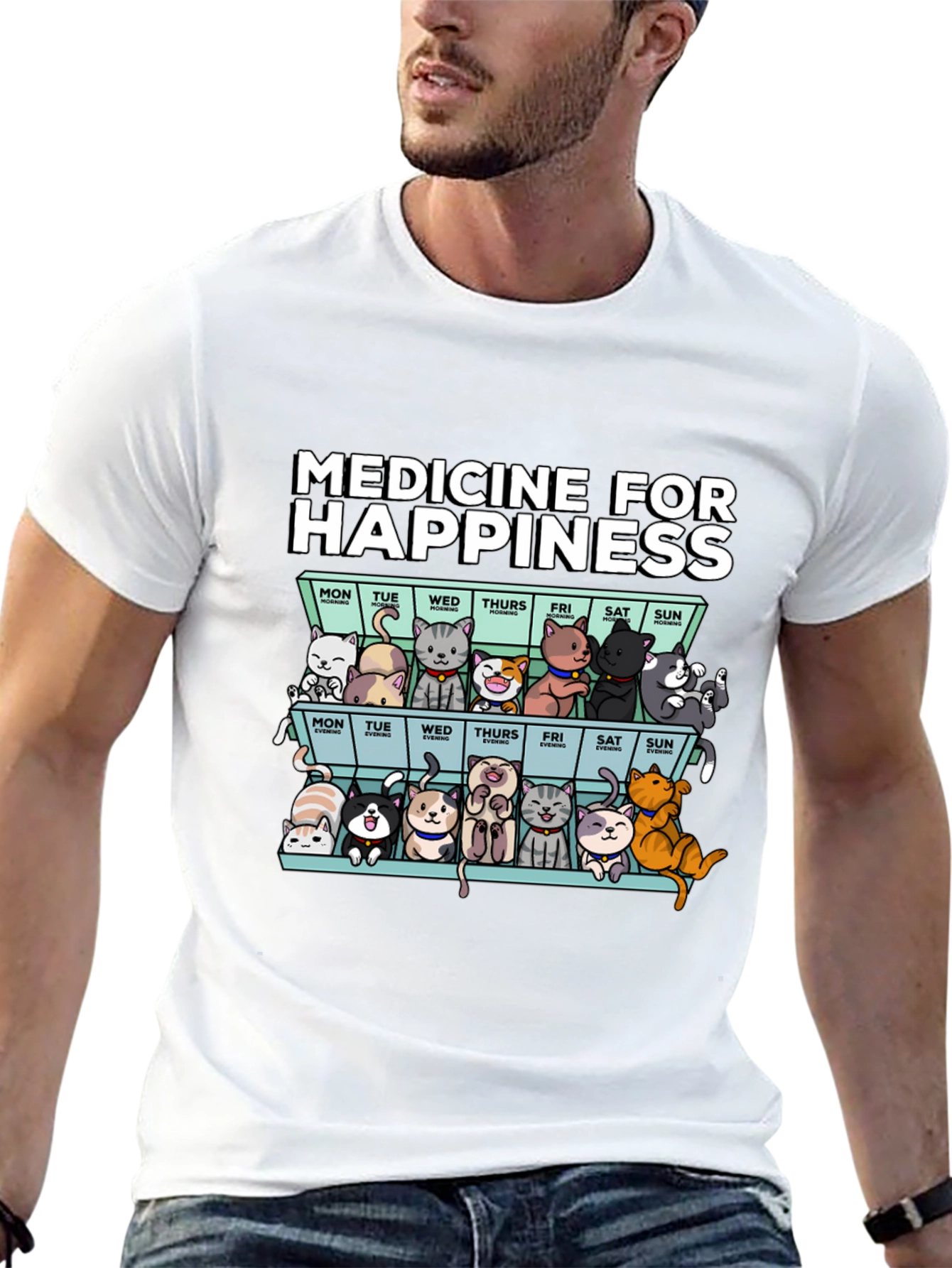 Medicine for Happiness Cats T-Shirt