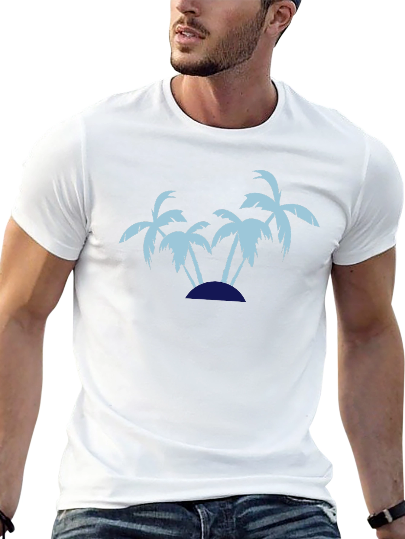 Island Palm Tree Graphic Tee - Relaxed Fit