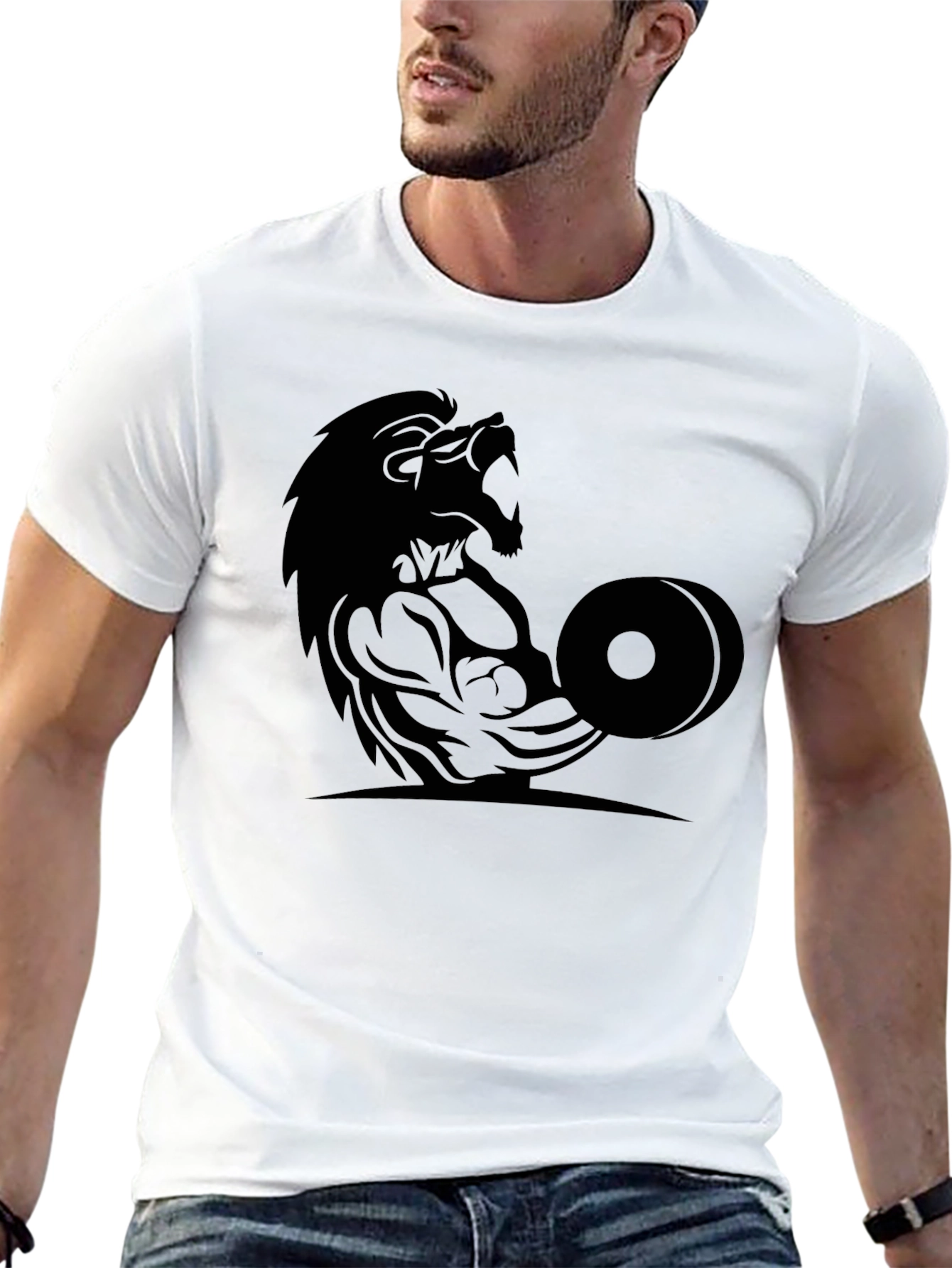 Lion Gym T-Shirt - Black Fitness Tee