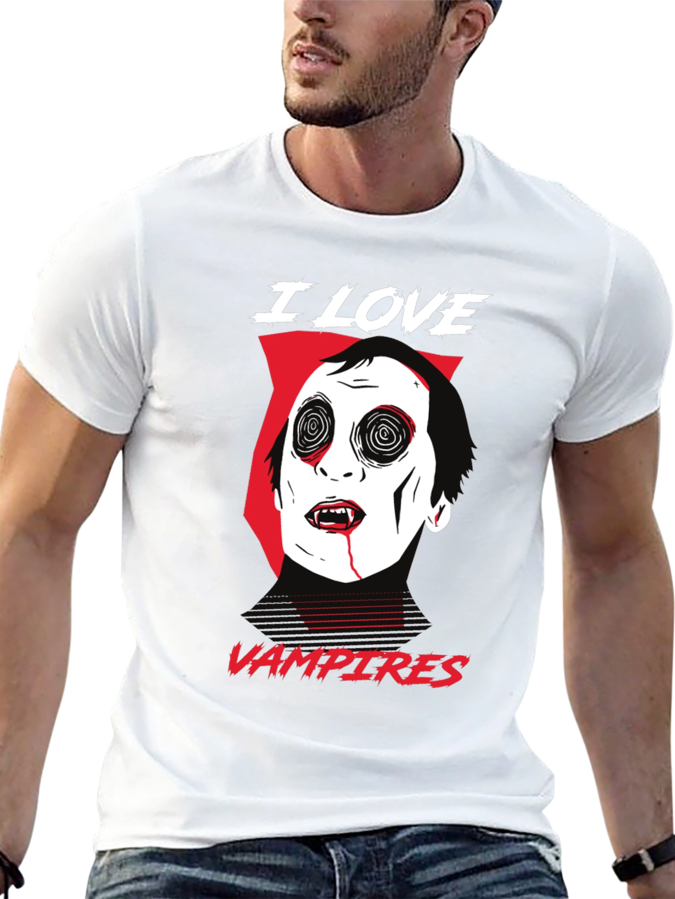 I Love Vampires Graphic Tee - Black