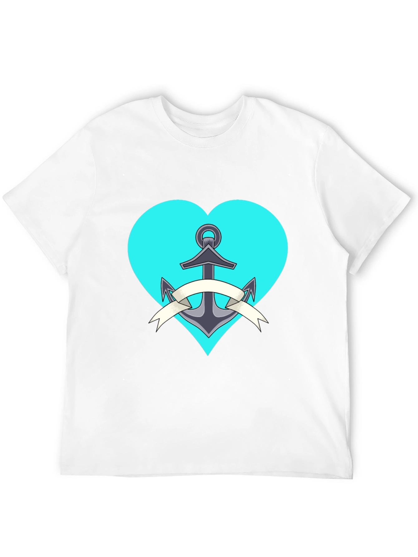Anchor Heart Graphic Tee - Mens Black T-Shirt