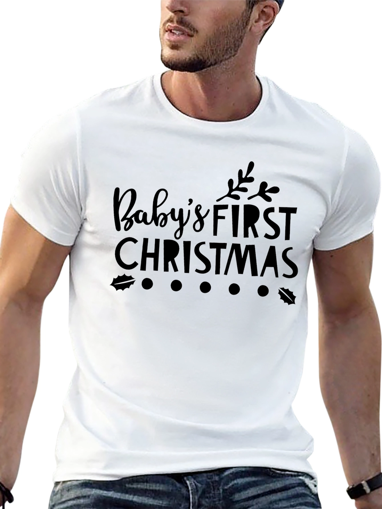 Babys First Christmas Graphic Tee - Black