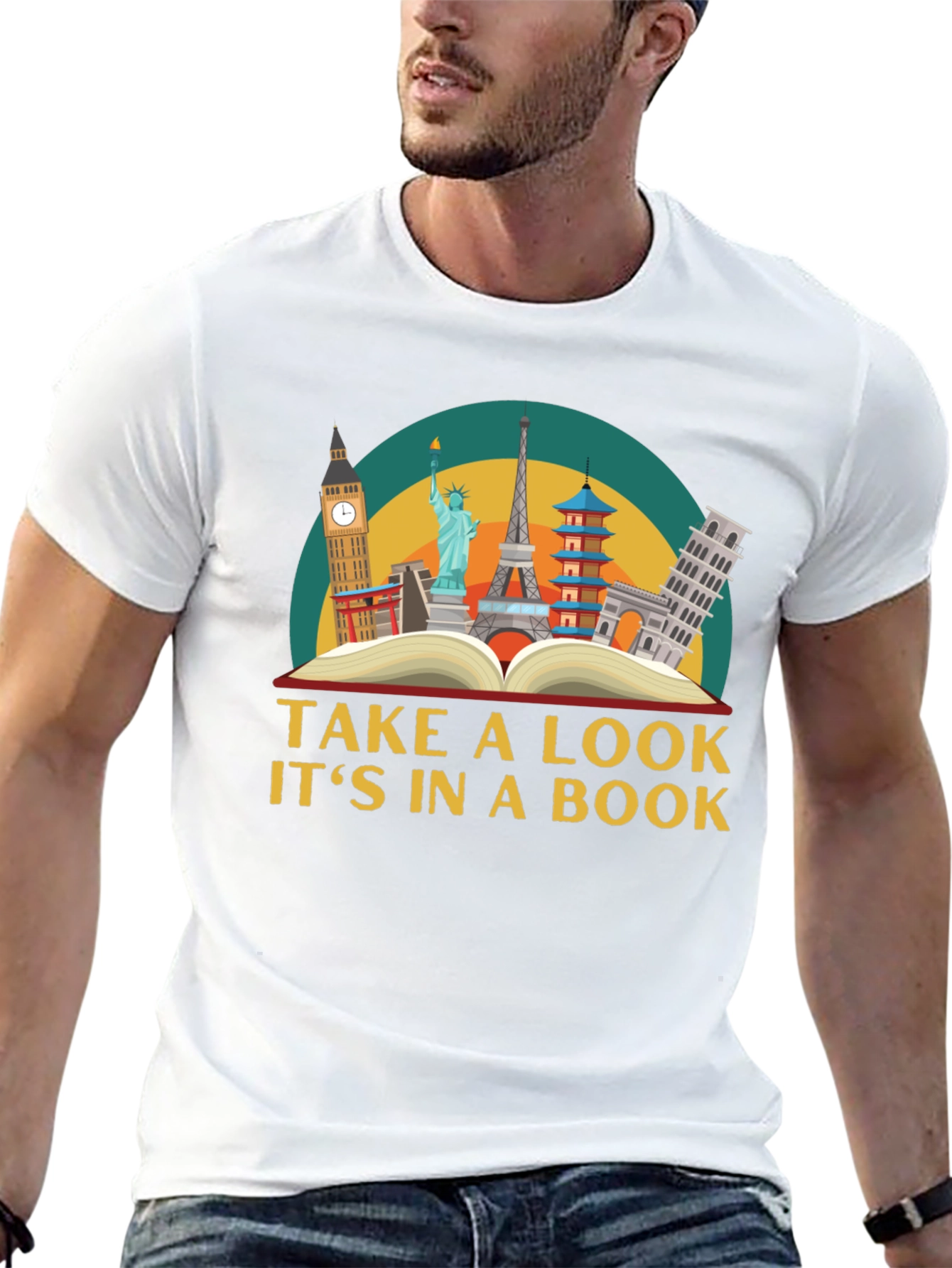 Travel the World in a Book Black T-Shirt