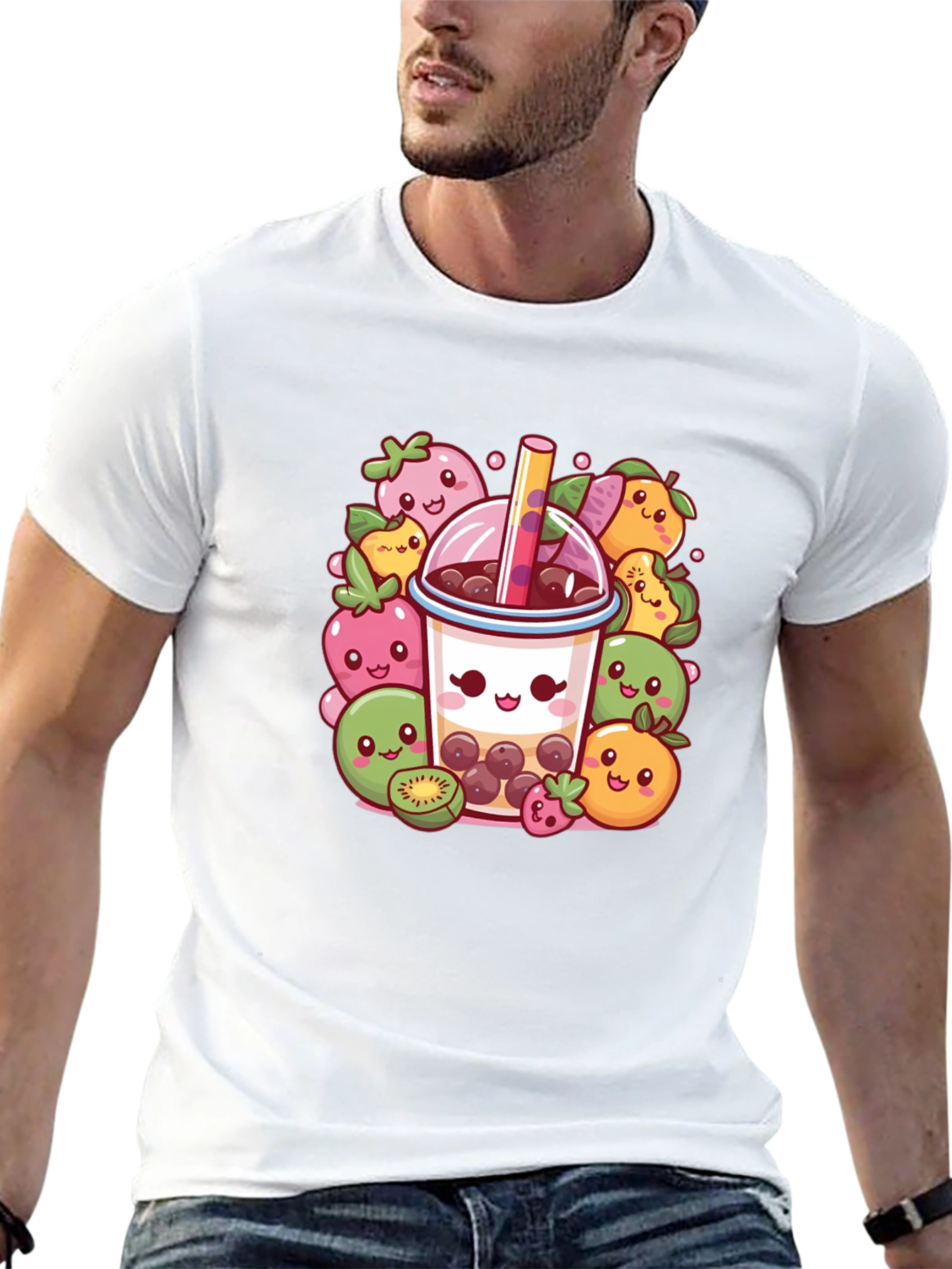 Kawaii Boba Tea T-Shirt - Cute Fruit Design