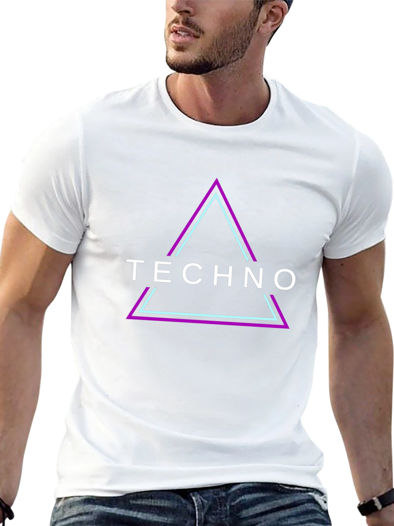 Techno Graphic Tee - Black Cotton T-Shirt