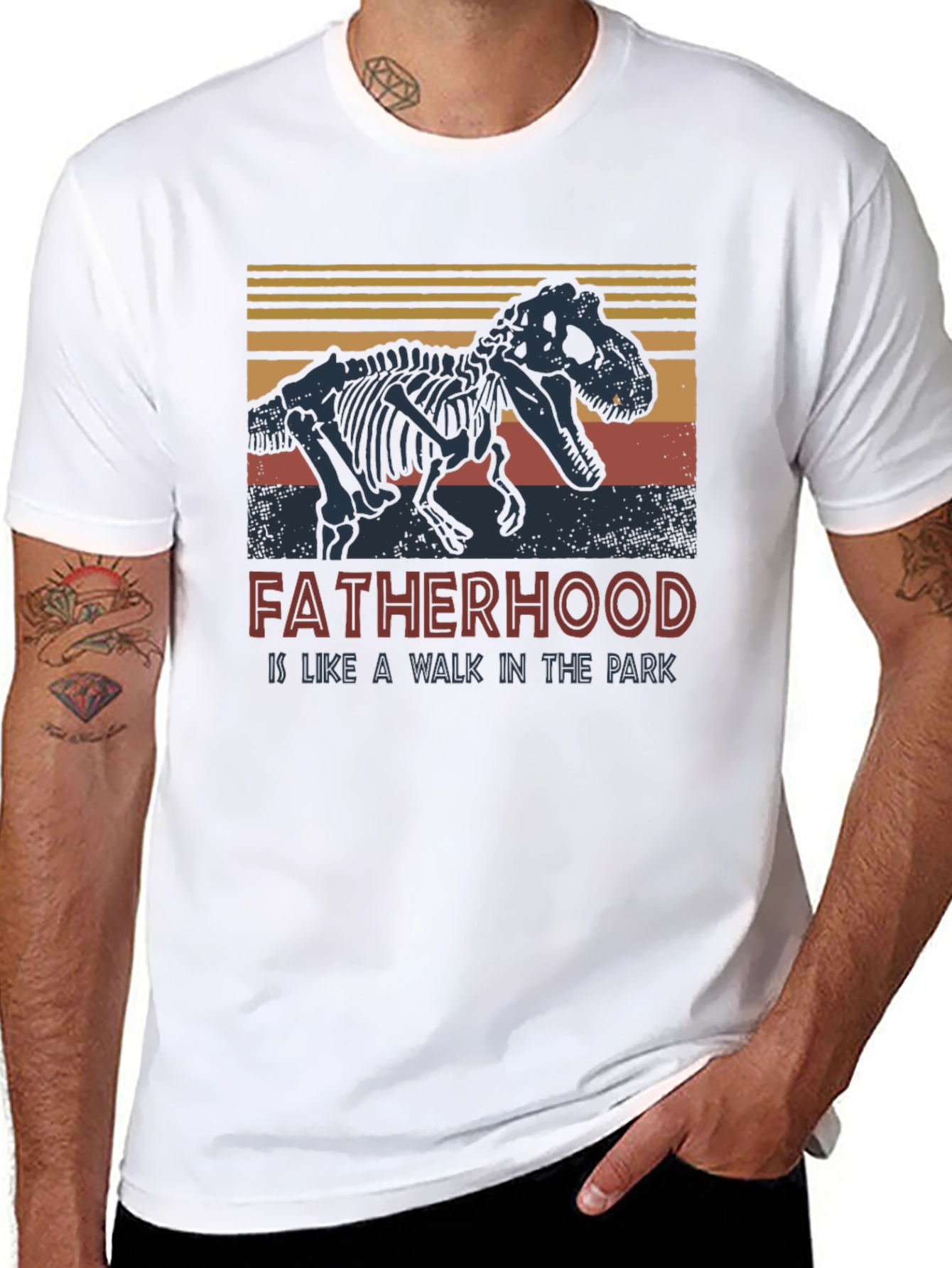 Fatherhood Dinosaur T-Shirt - Walk in the Park