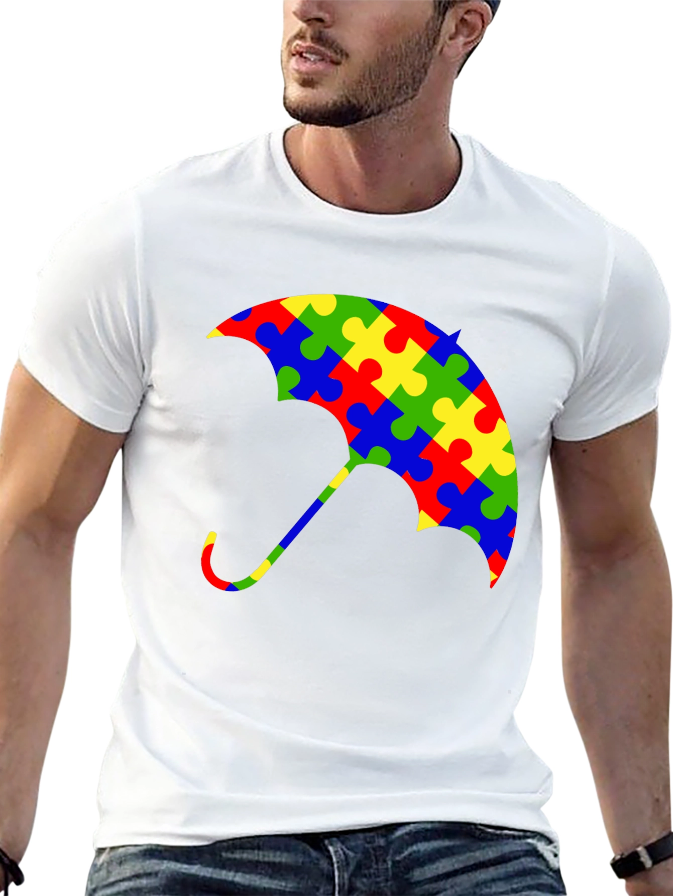 Autism Awareness Puzzle Piece Umbrella T-Shirt