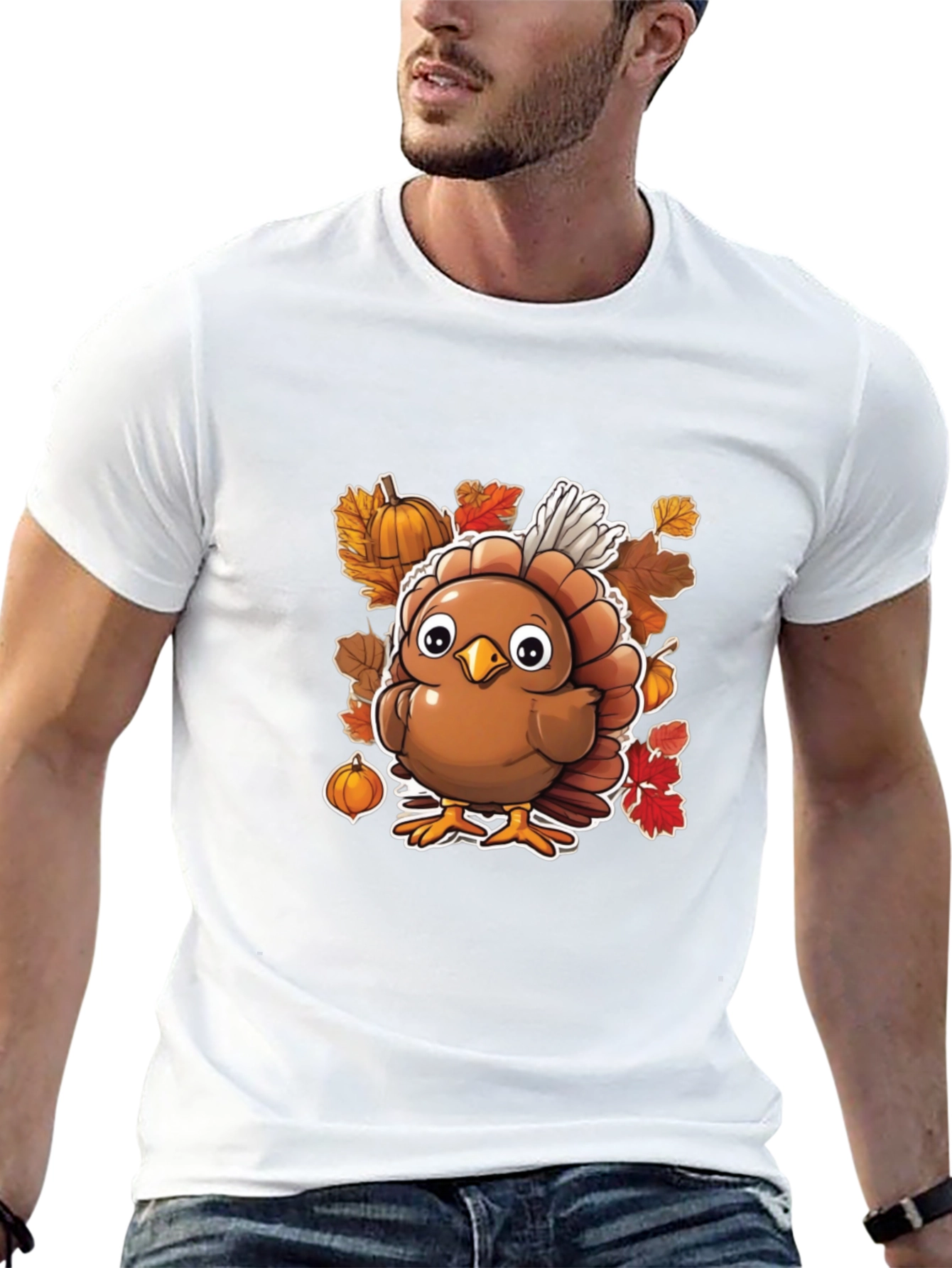 Thanksgiving Turkey Graphic Tee - Festive Fall Apparel