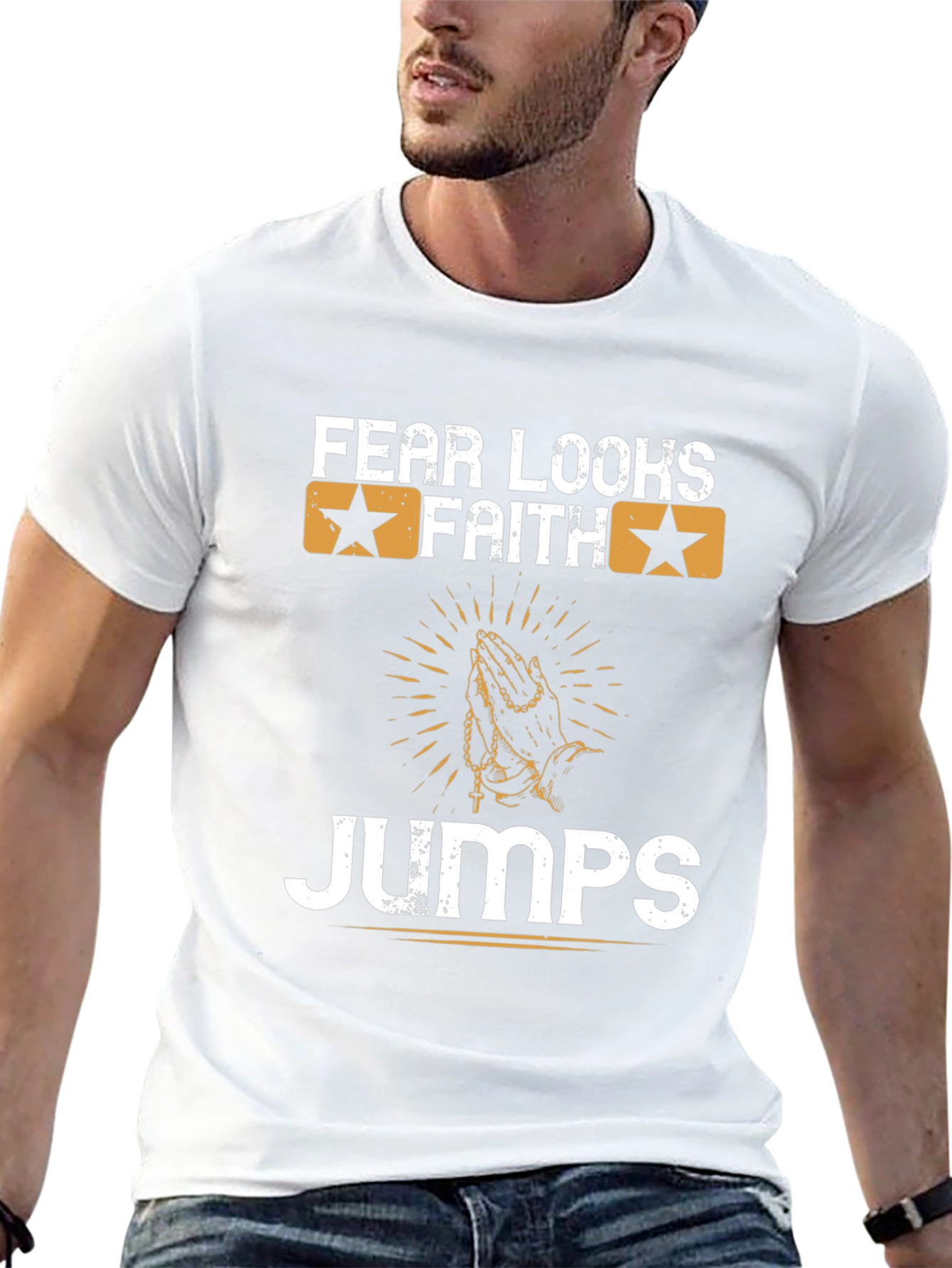 Fear Looks Faith Jumps Graphic Tee