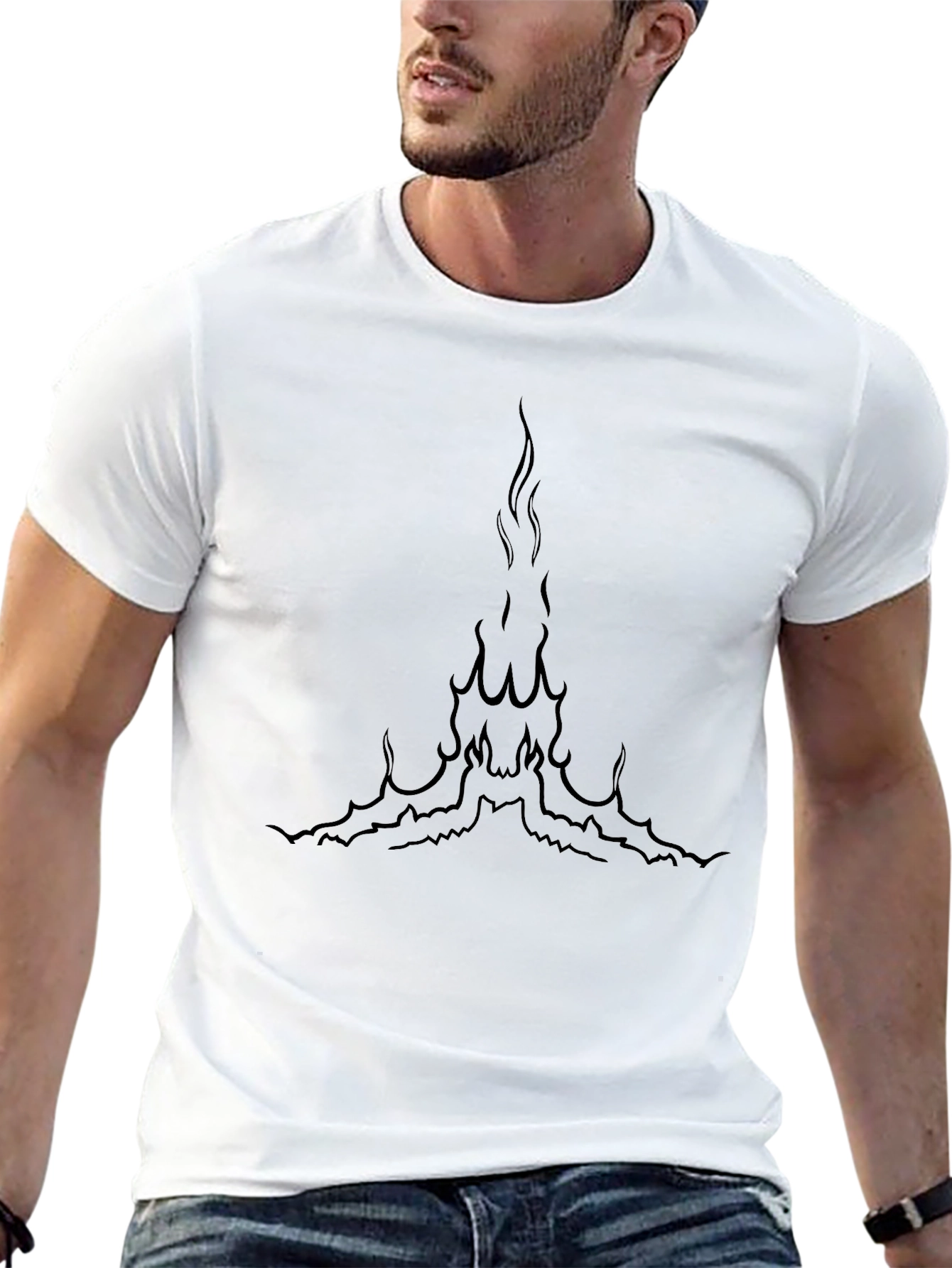 Black Fire Graphic Tee - Stylish Mens T-Shirt