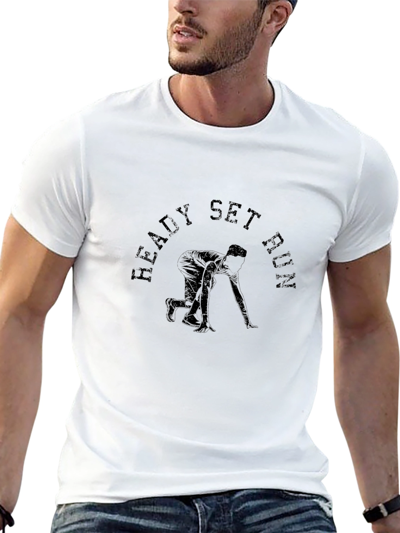 Ready Set Run Graphic Print T-Shirt