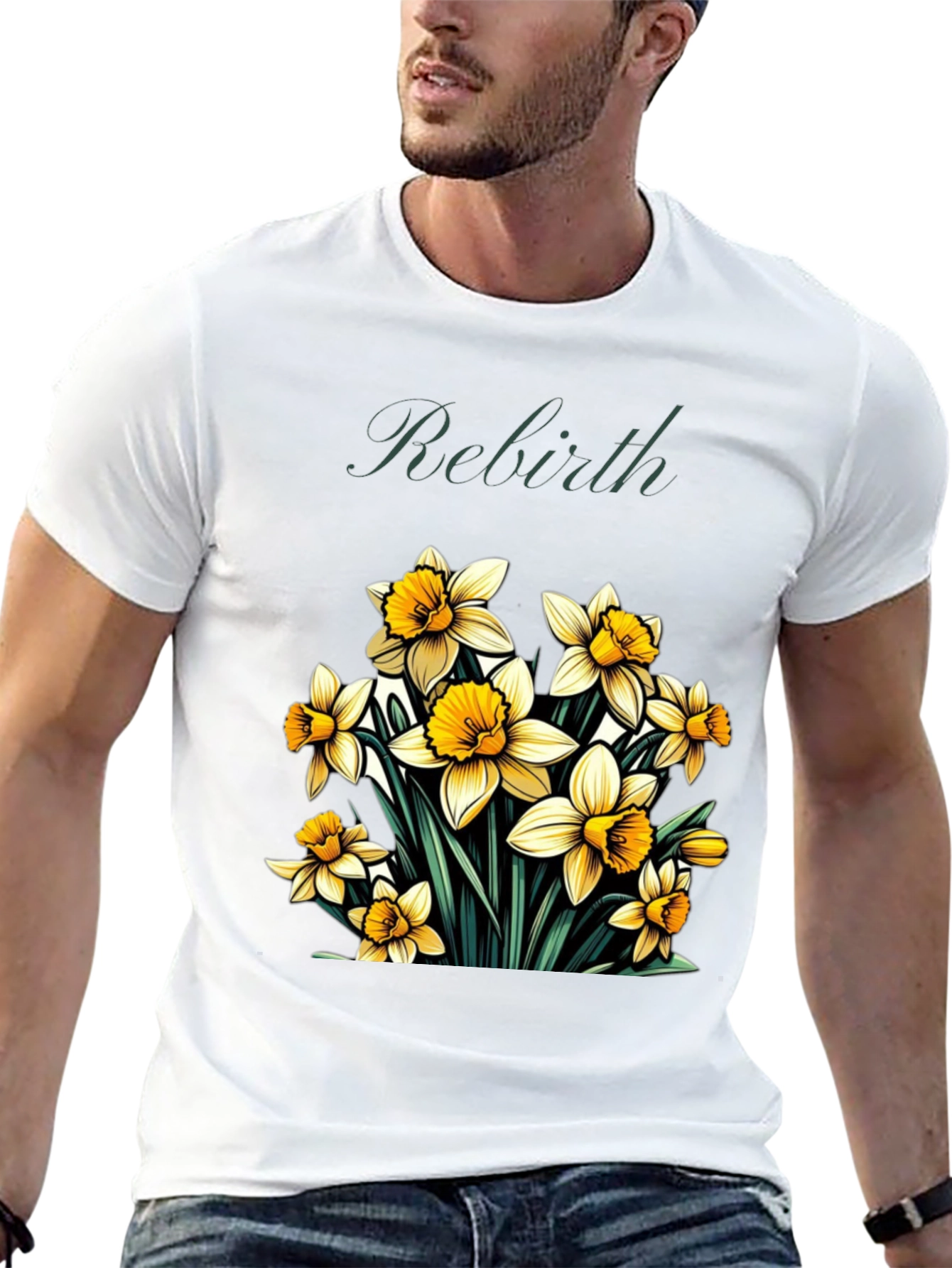 Rebirth Daffodil Graphic Tee - Stylish Floral Shirt