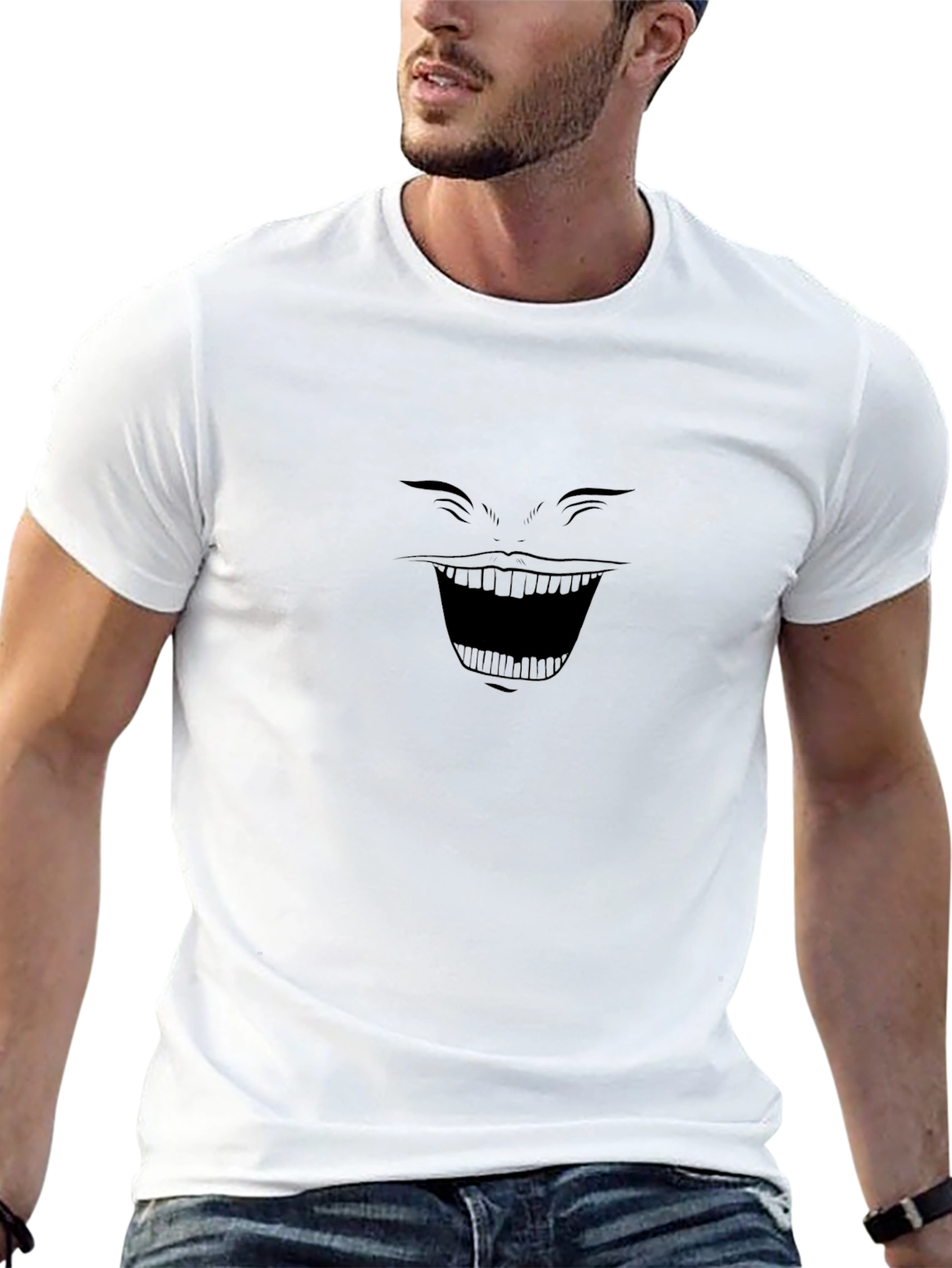 Creepy Smile Graphic Black T-Shirt