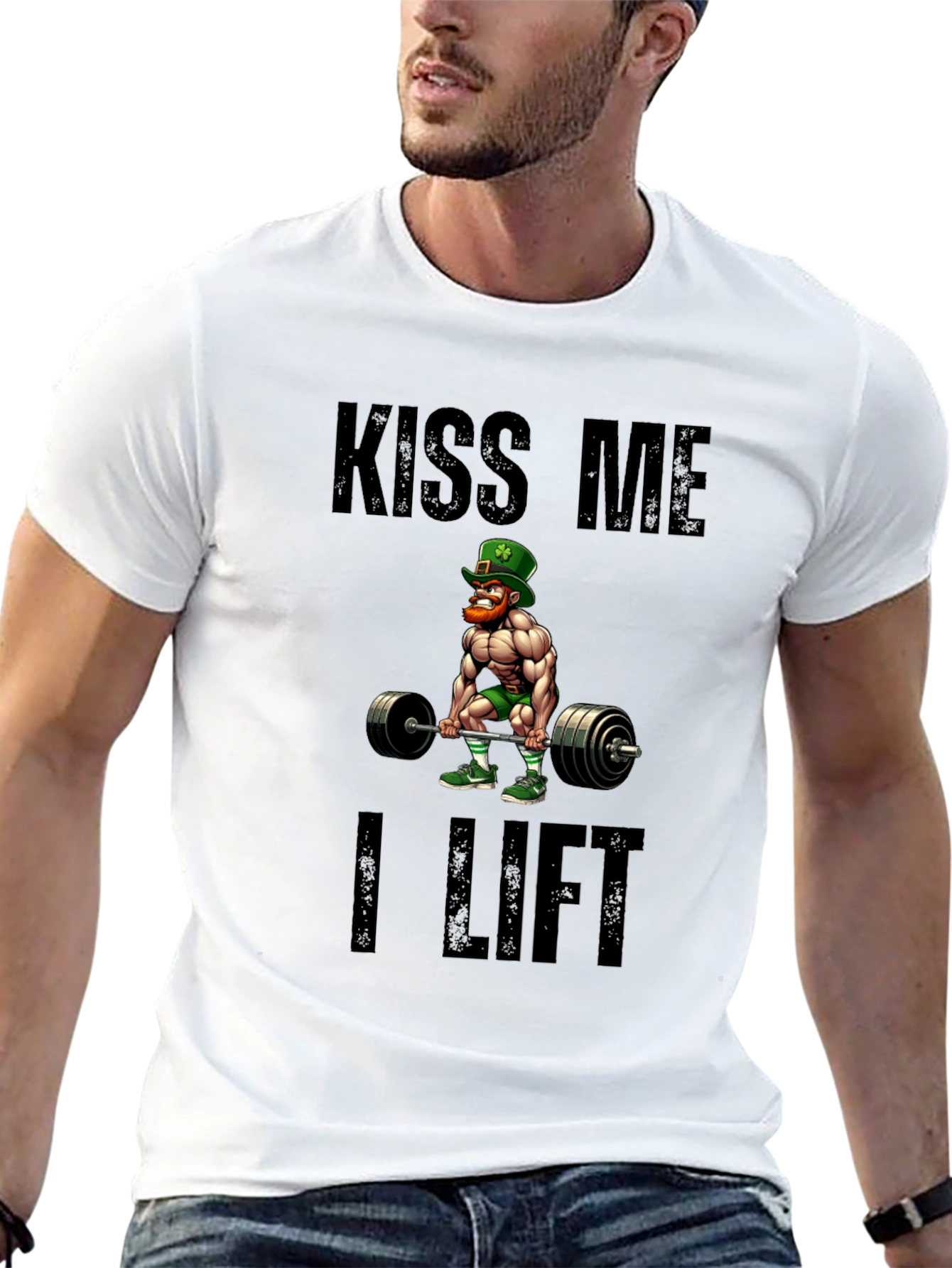 Kiss Me I Lift Black Graphic T-Shirt