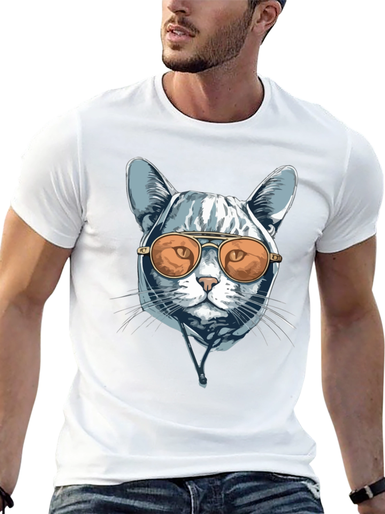 Cool Cat Tee - Aviator Sunglasses Graphic T-Shirt