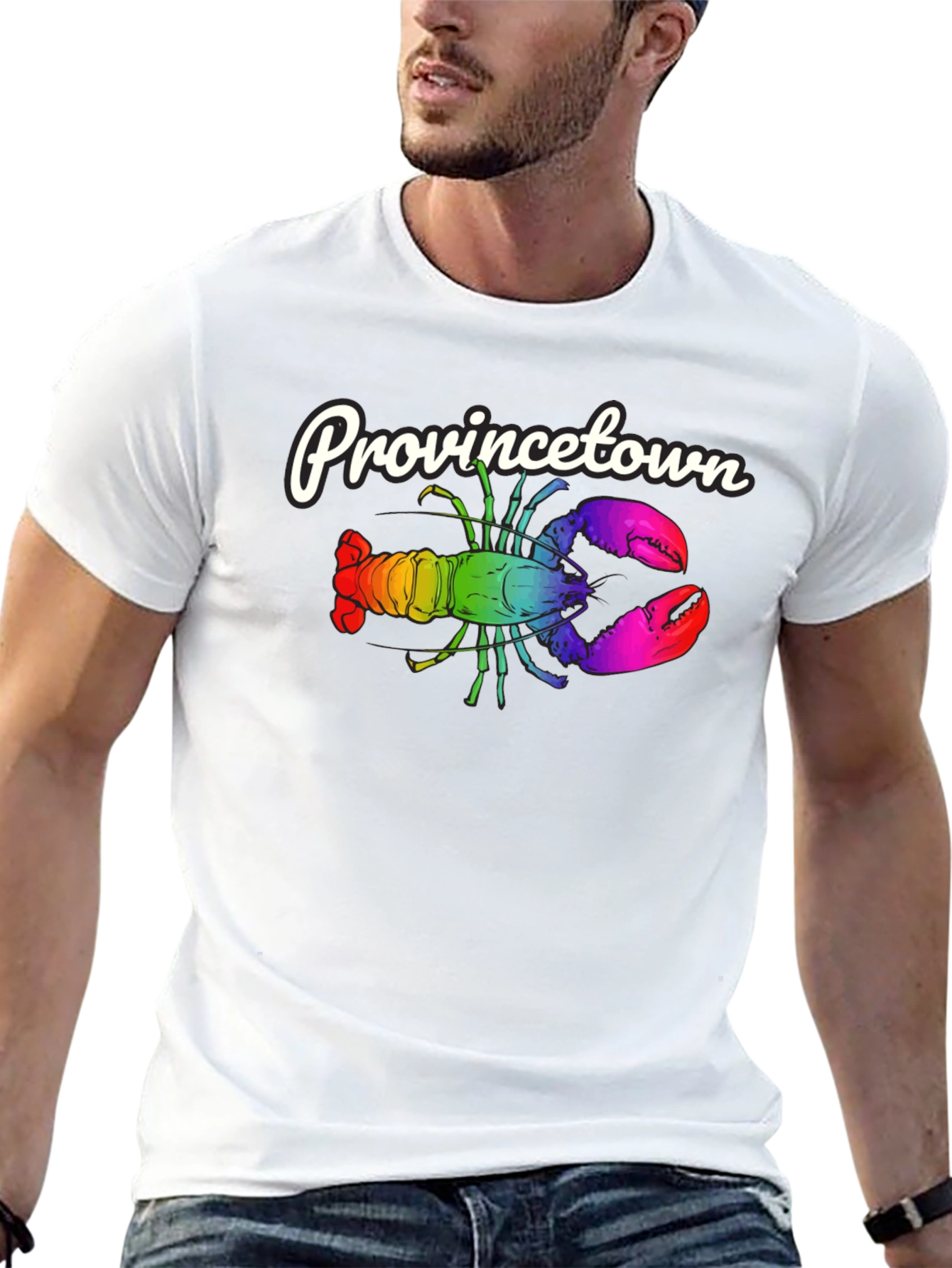 Provincetown Rainbow Lobster Graphic Tee