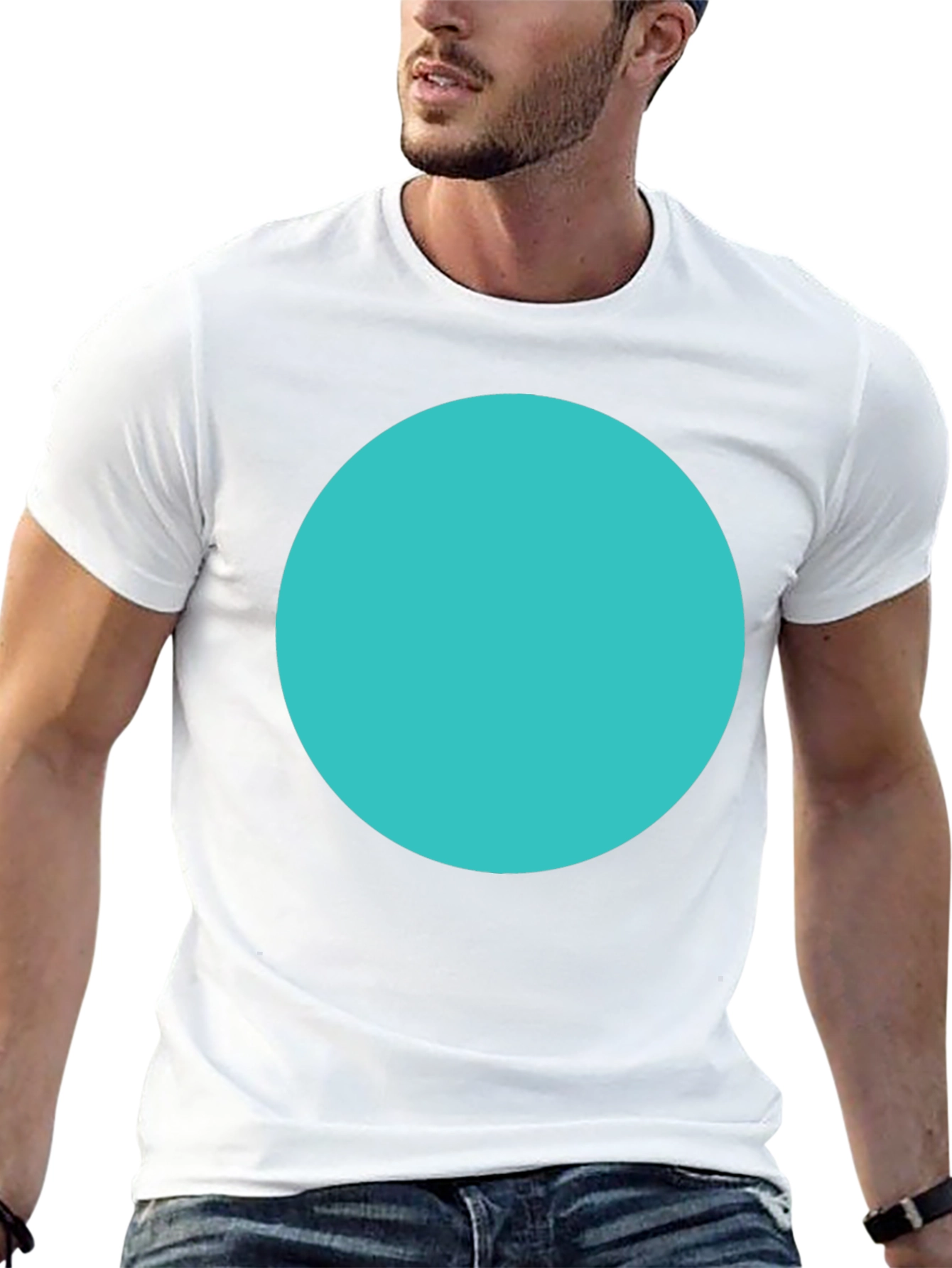 Modern Graphic Tee - Solid Circle Design
