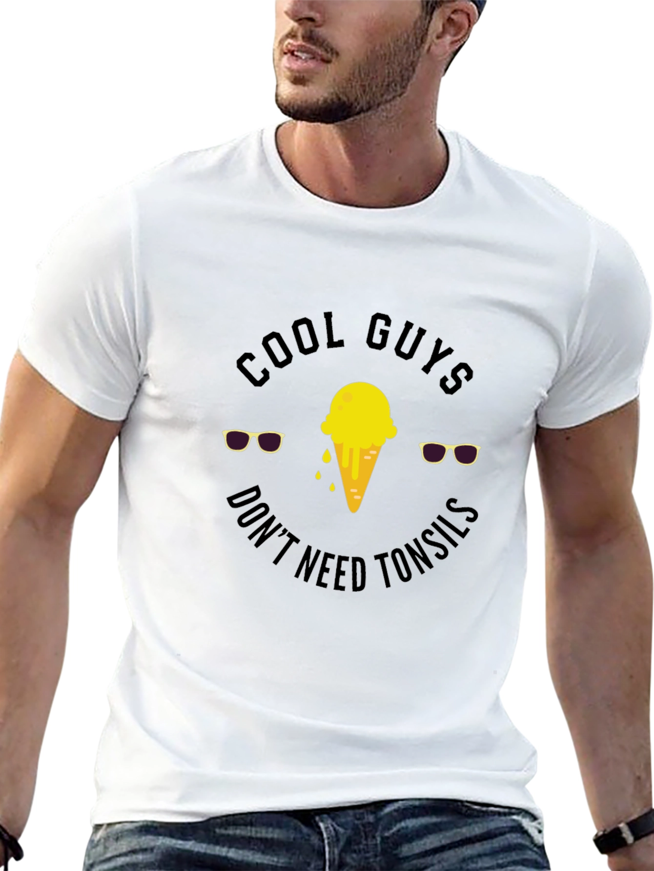 Cool Guys Ice Cream Graphic Tee - Black