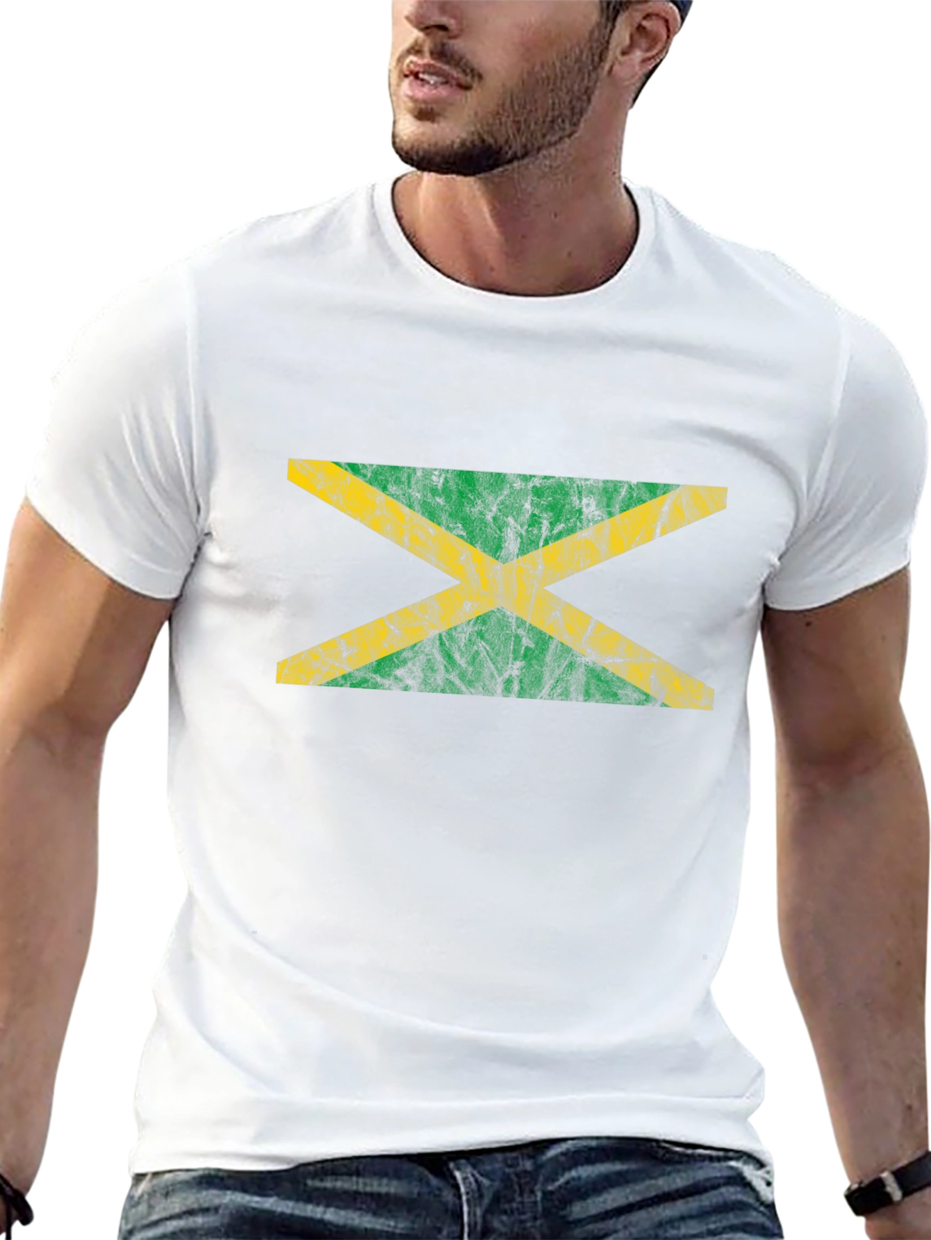 Jamaica Flag T-Shirt - Distressed Look Tee