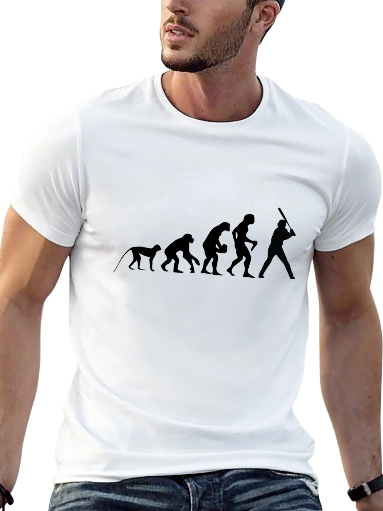 Evolution of Baseball Black Graphic Tee