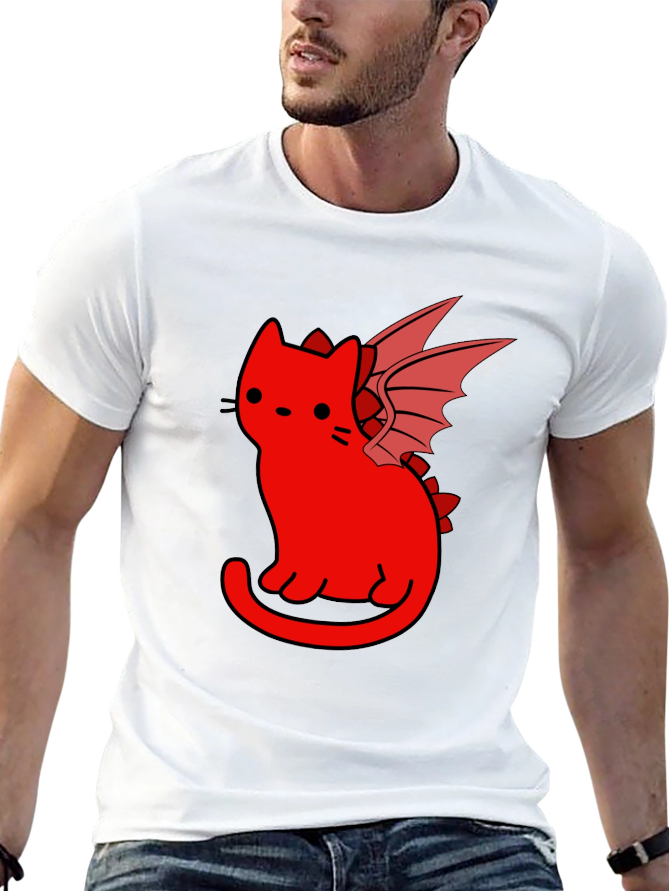 Dragon Cat T-Shirt - Black Unique Design