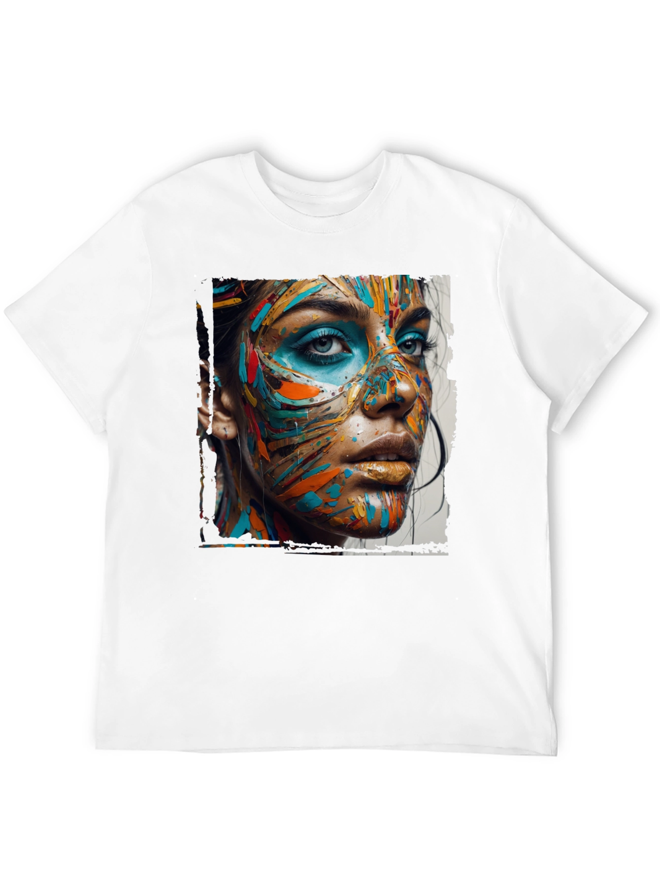 Abstract Face Art Black T-Shirt