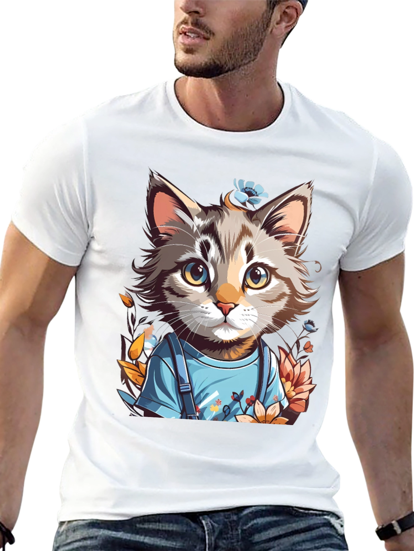 Cartoon Cat T-Shirt: Unique Graphic Tee