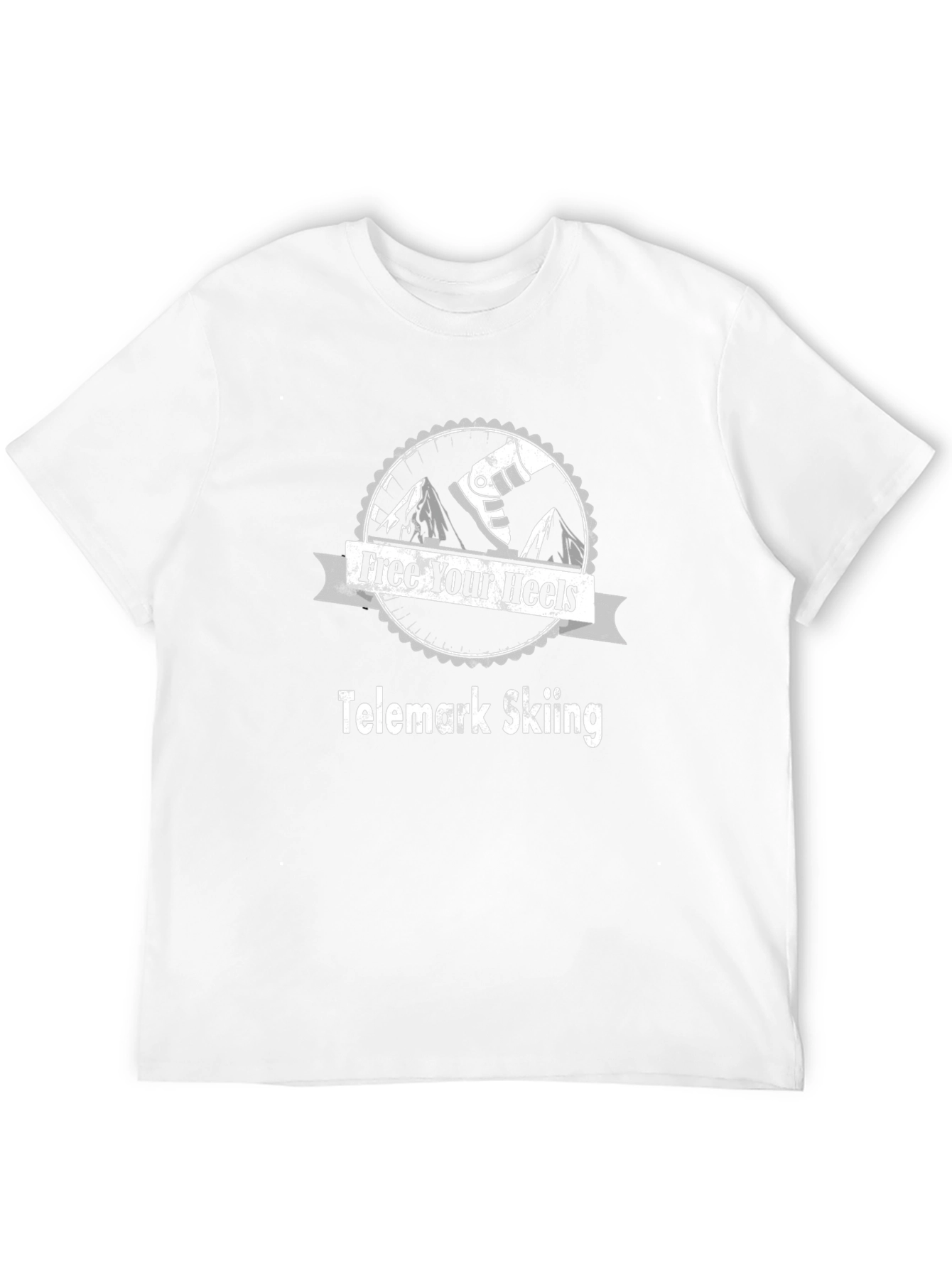 Free Your Heels Telemark Skiing Black T-Shirt