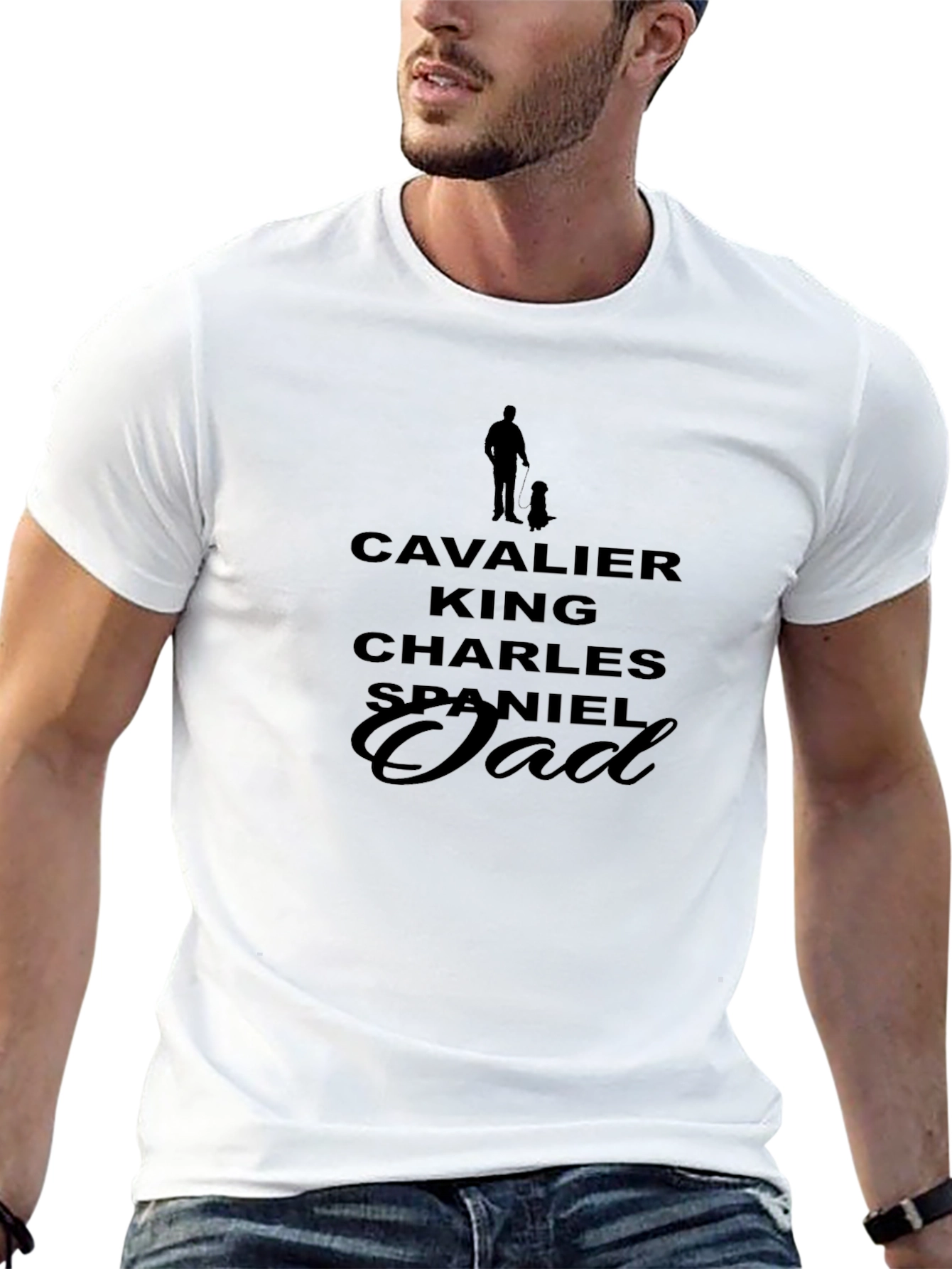 Cavalier King Charles Spaniel Dad Black T-Shirt