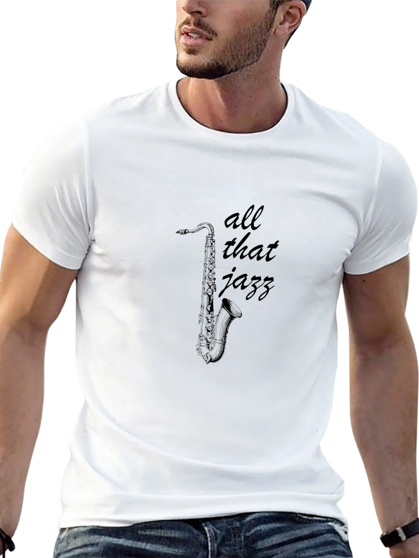 All That Jazz Saxophone Graphic Tee - Black