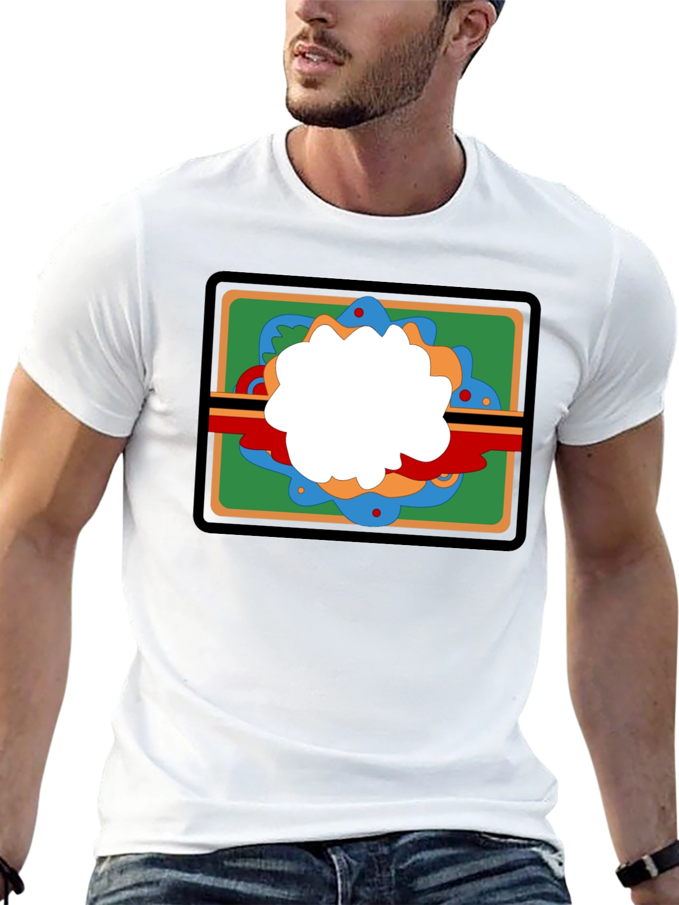 Retro Graphic Tee - Black Casual Cotton T-Shirt