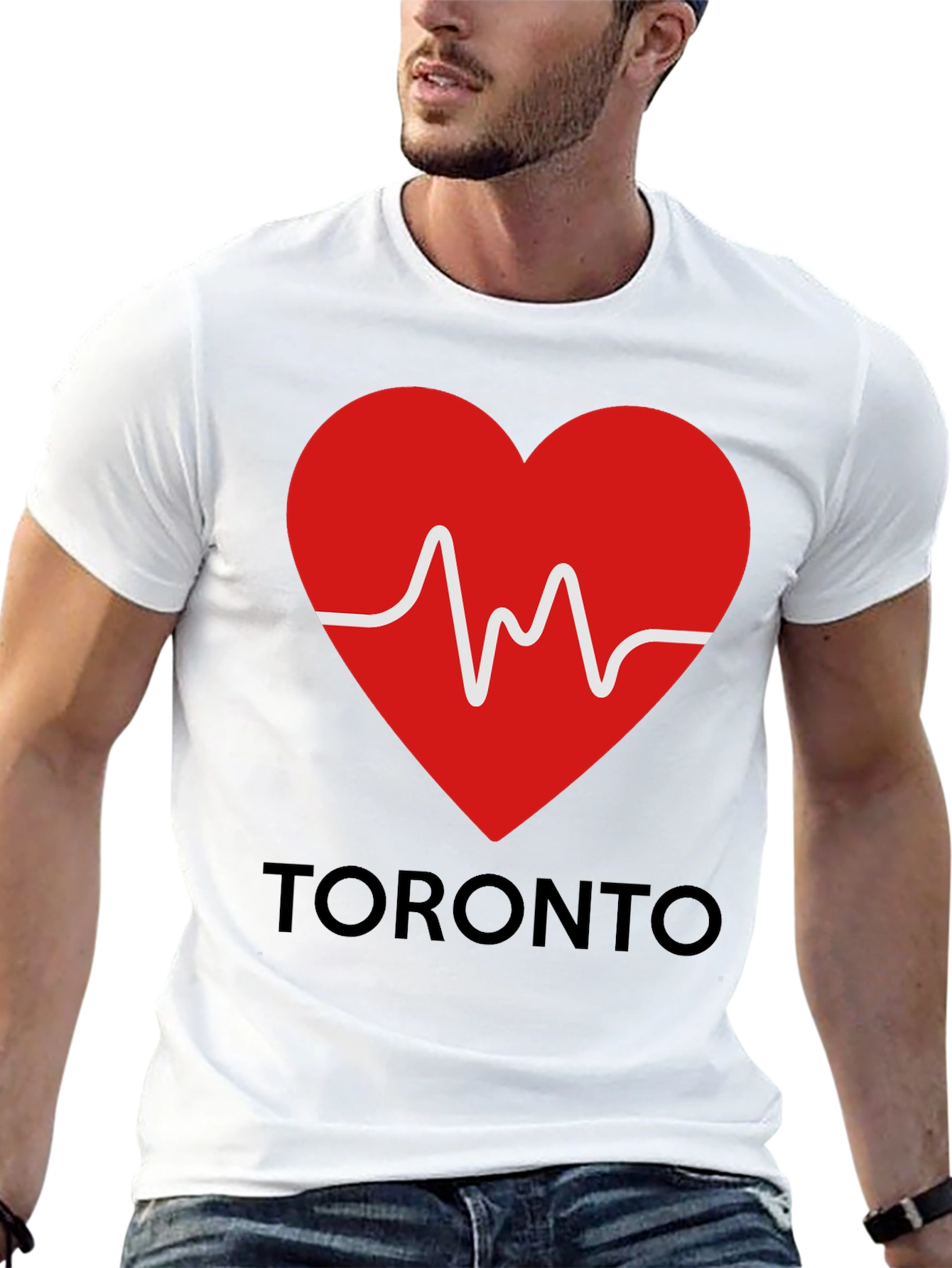 Toronto Love Heartbeat Black Graphic Tee