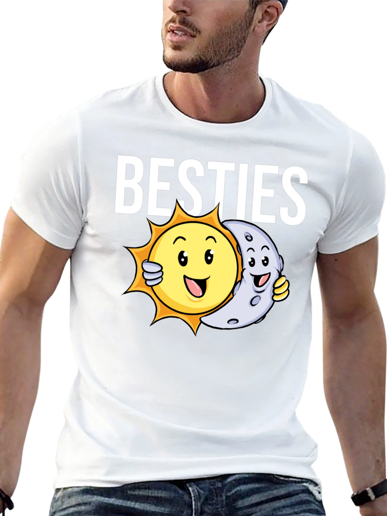 Besties T-Shirt - Sun and Moon Graphic Tee