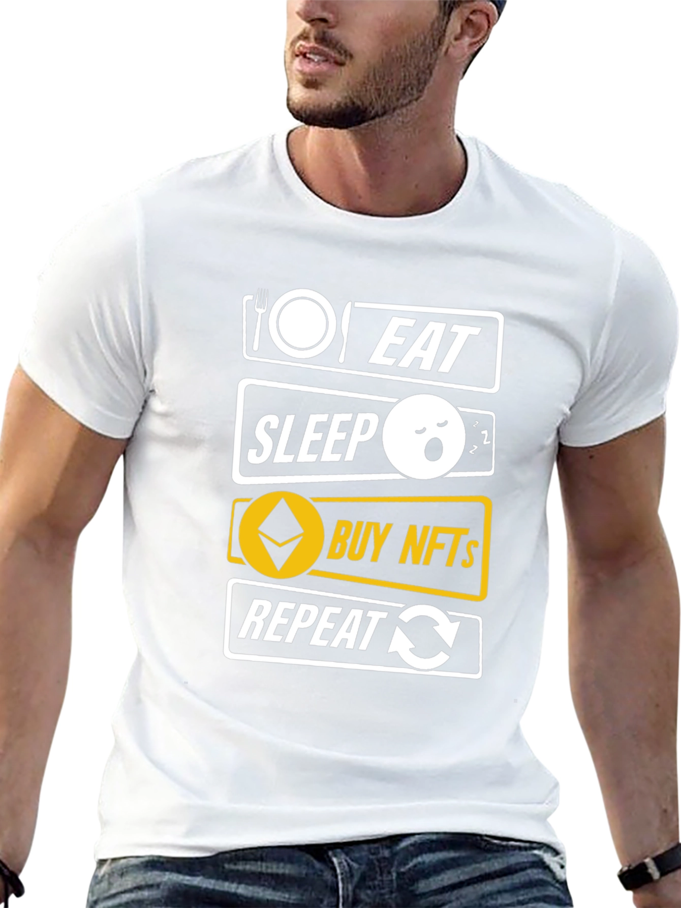 Eat Sleep Buy NFTs Repeat Black T-Shirt