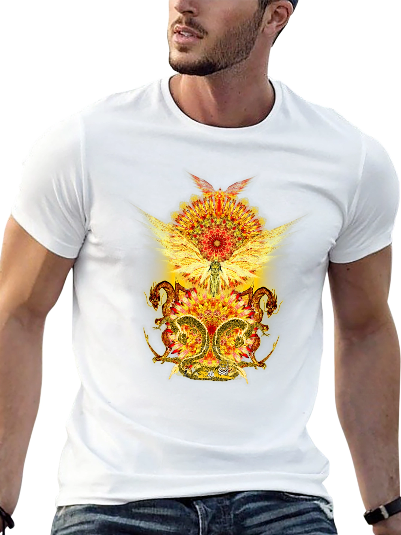 Dragon & Winged Mandala Graphic Tee