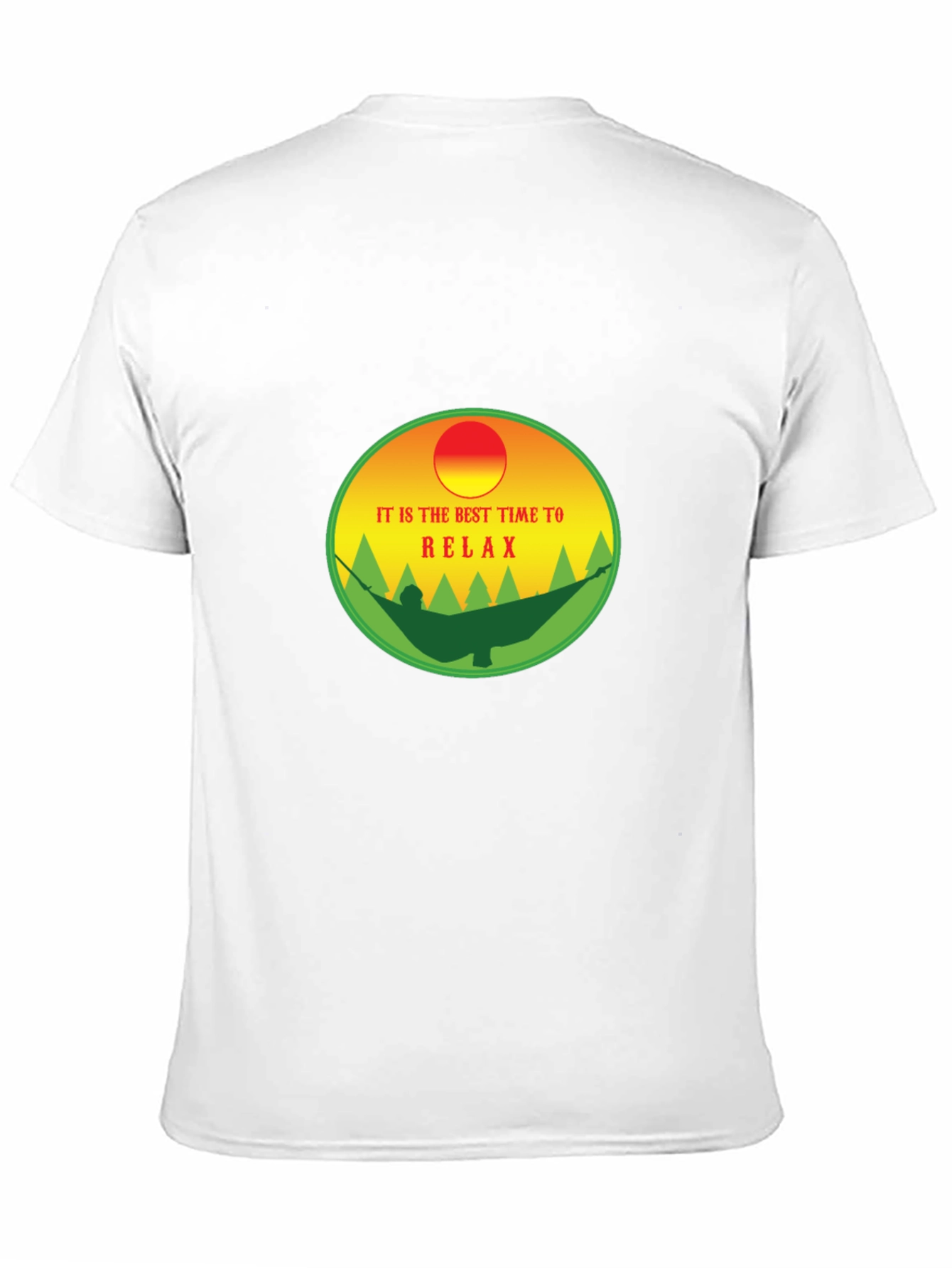 Relax Time T-Shirt: Hammock & Sunset Design