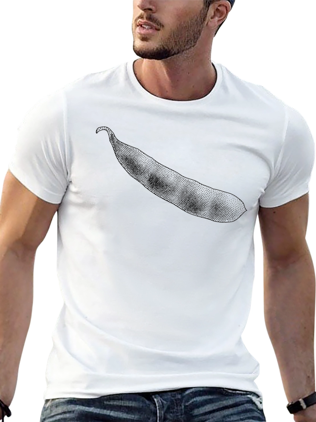 Mens Black Graphic Tee - Bean Design