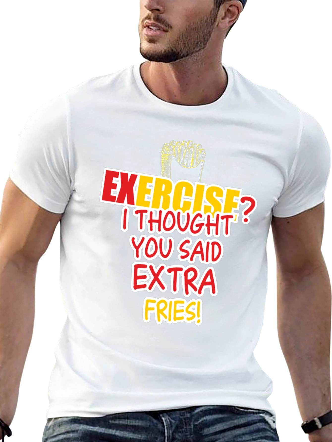 Funny Exercise Extra Fries T-Shirt