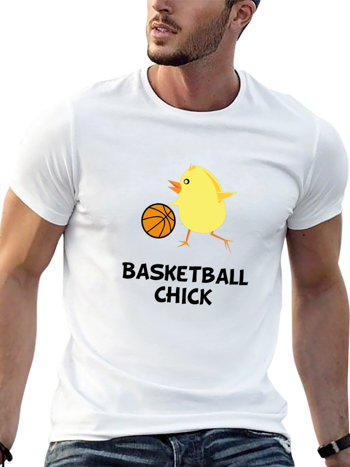 Basketball Chick Novelty Graphic T-Shirt