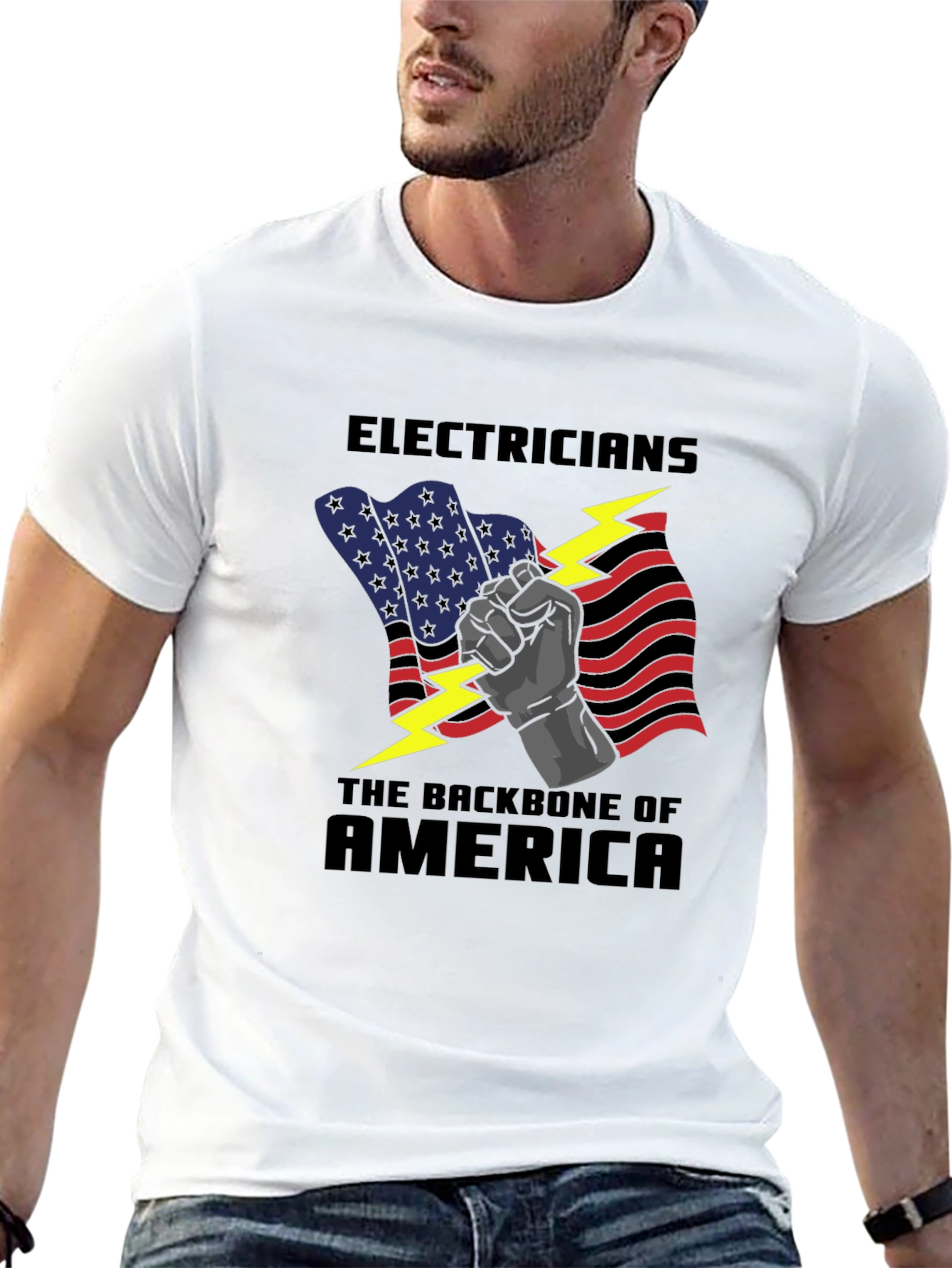 Electricians: Backbone of America Graphic T-Shirt