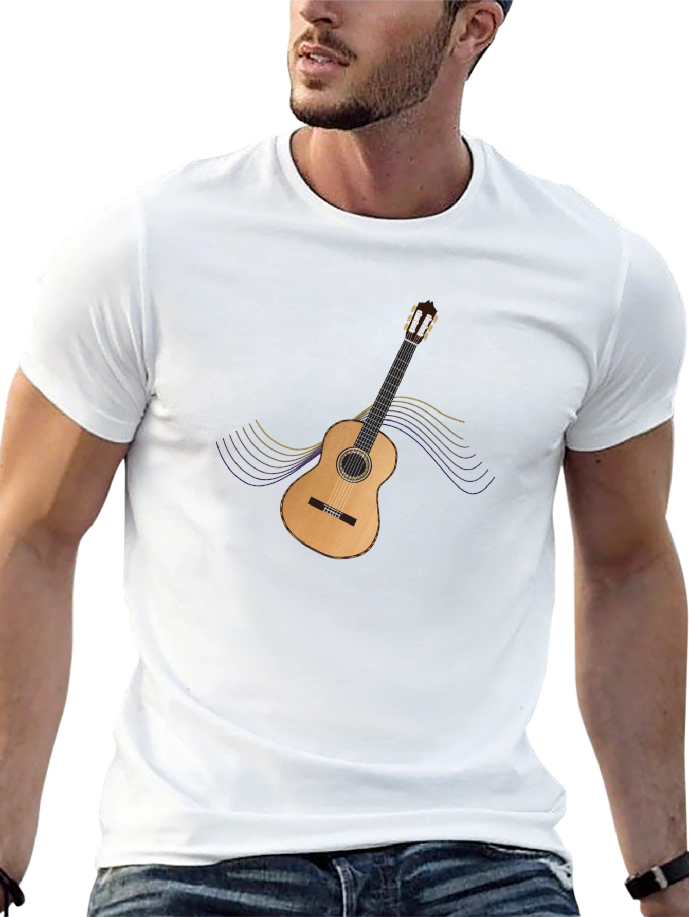 Guitar Graphic Black T-Shirt - Music Lovers Tee