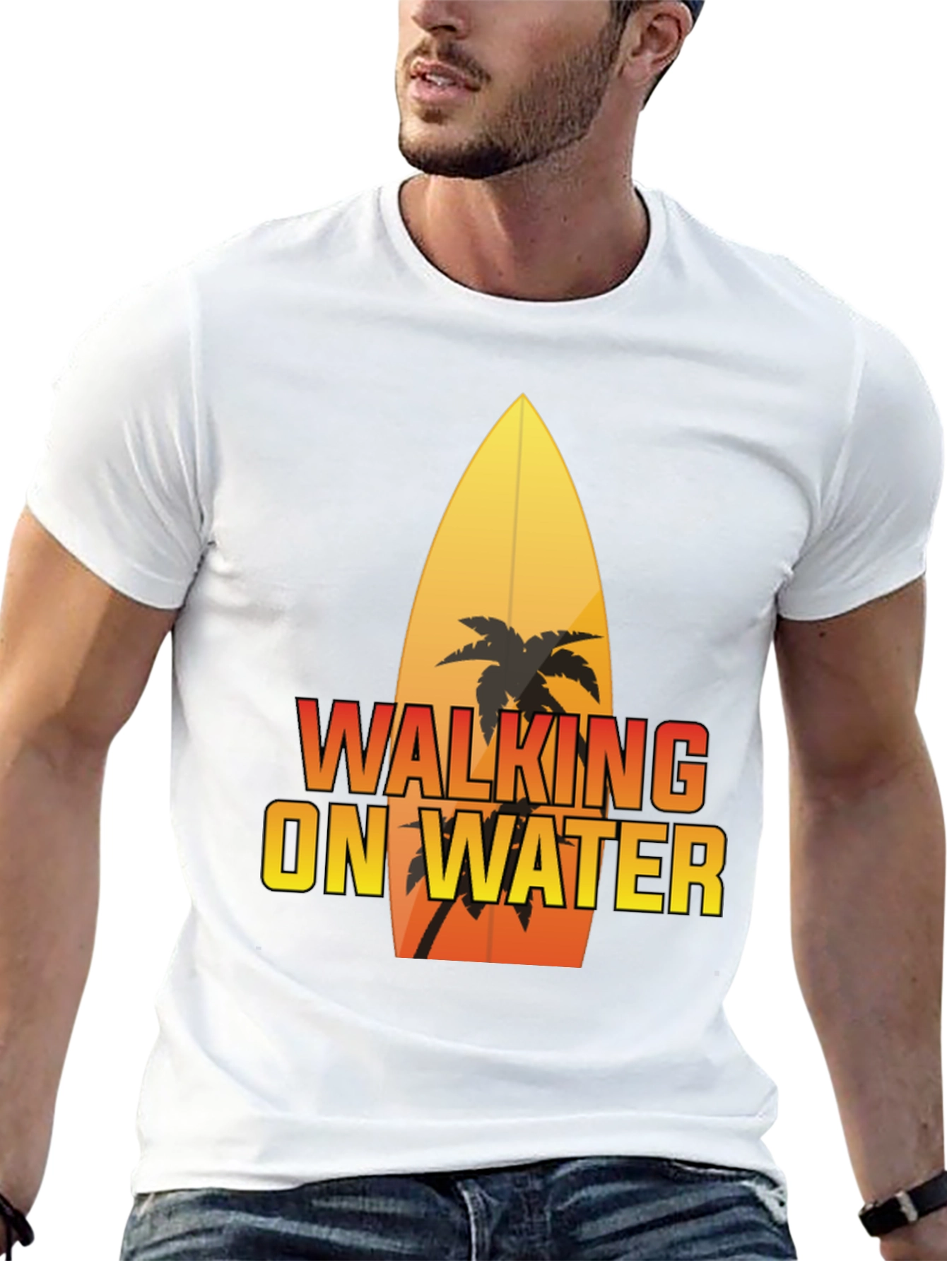 Walking on Water Surfboard Graphic Tee