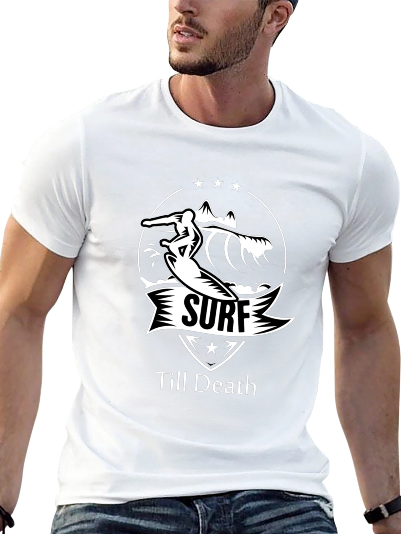 Surf Till Death Black T-Shirt