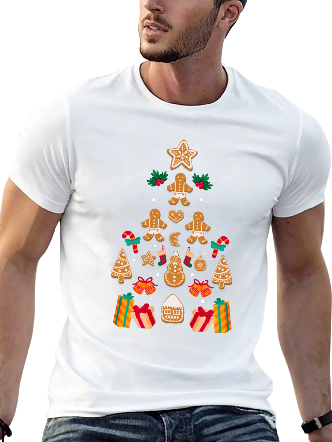Festive Gingerbread Christmas Tree T-Shirt