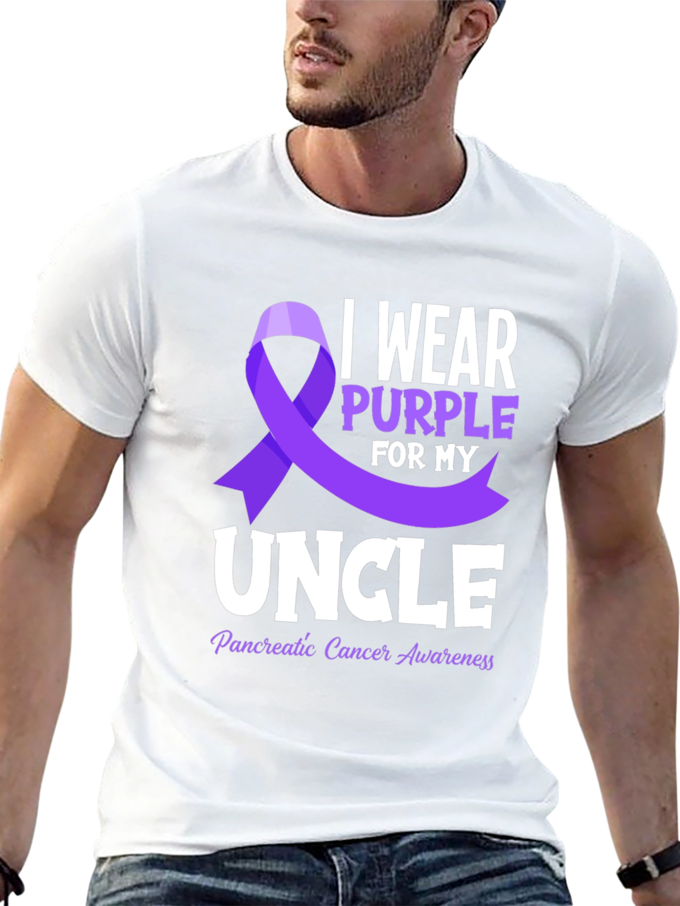 Purple Ribbon Pancreatic Cancer Awareness T-Shirt