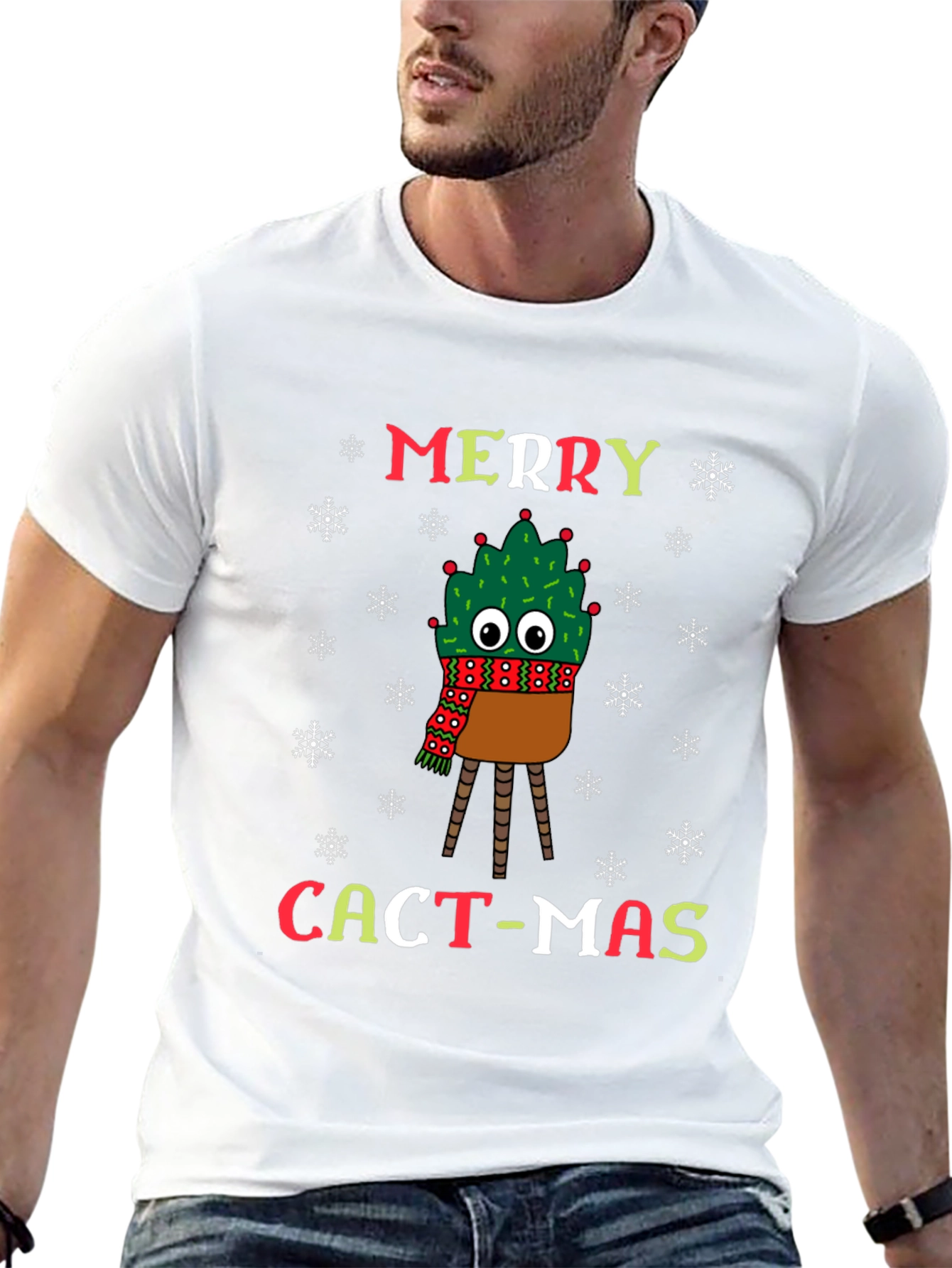 Merry Cact-Mas T-Shirt - Holiday Cactus Christmas Tee