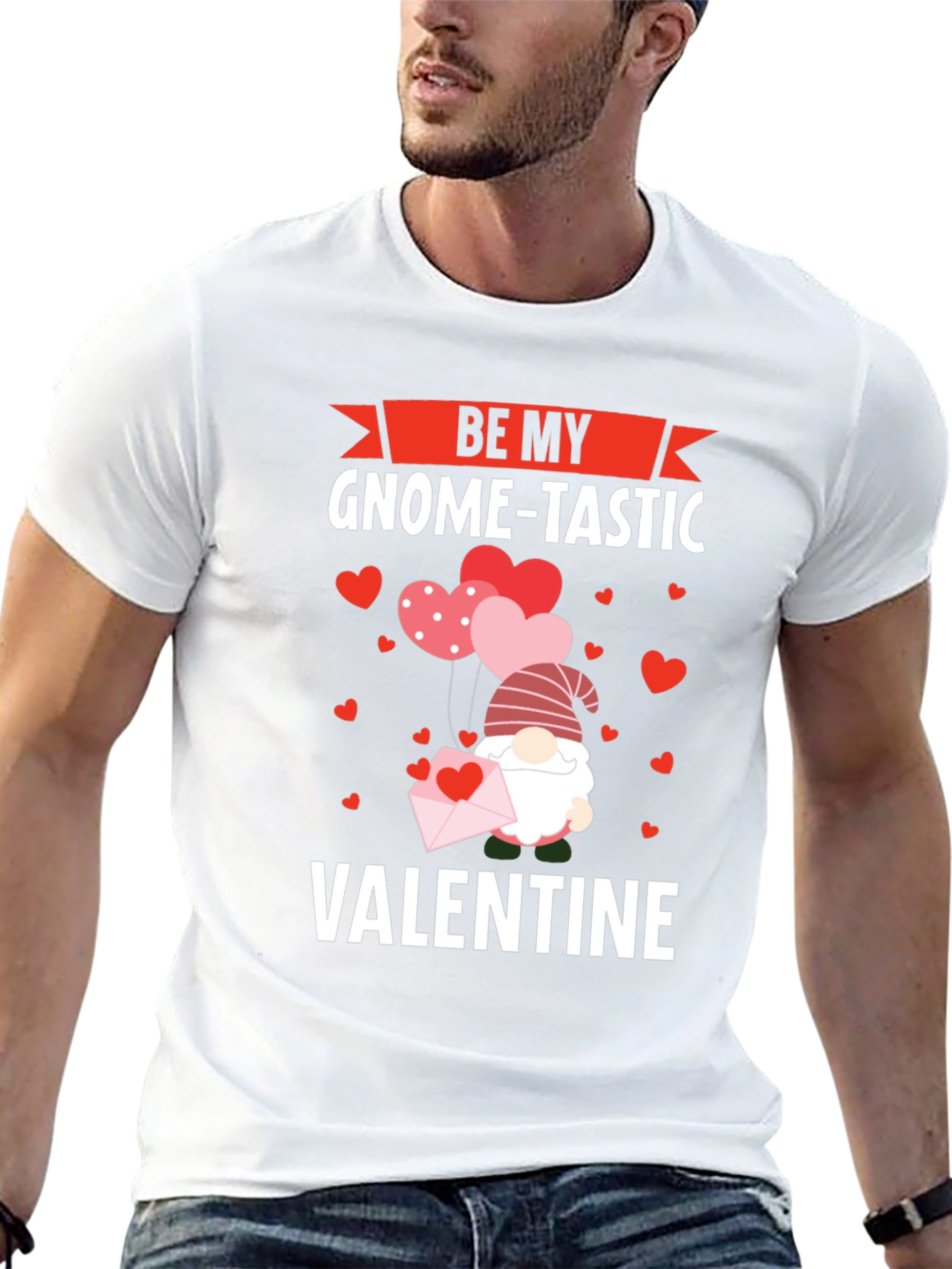 Be My Gnome-Tastic Valentine Black Graphic T-Shirt