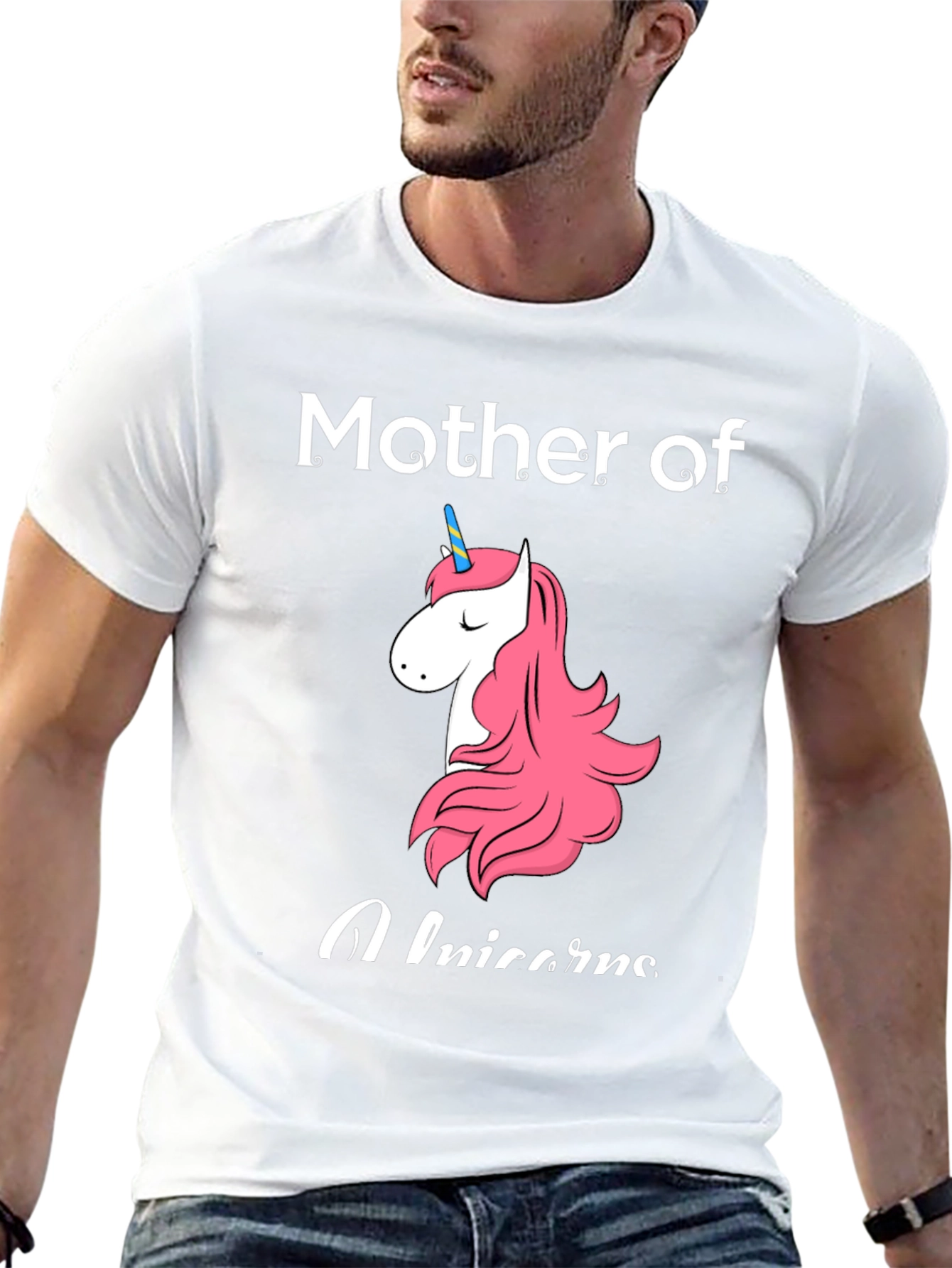 Mother of Unicorns Black Graphic T-Shirt