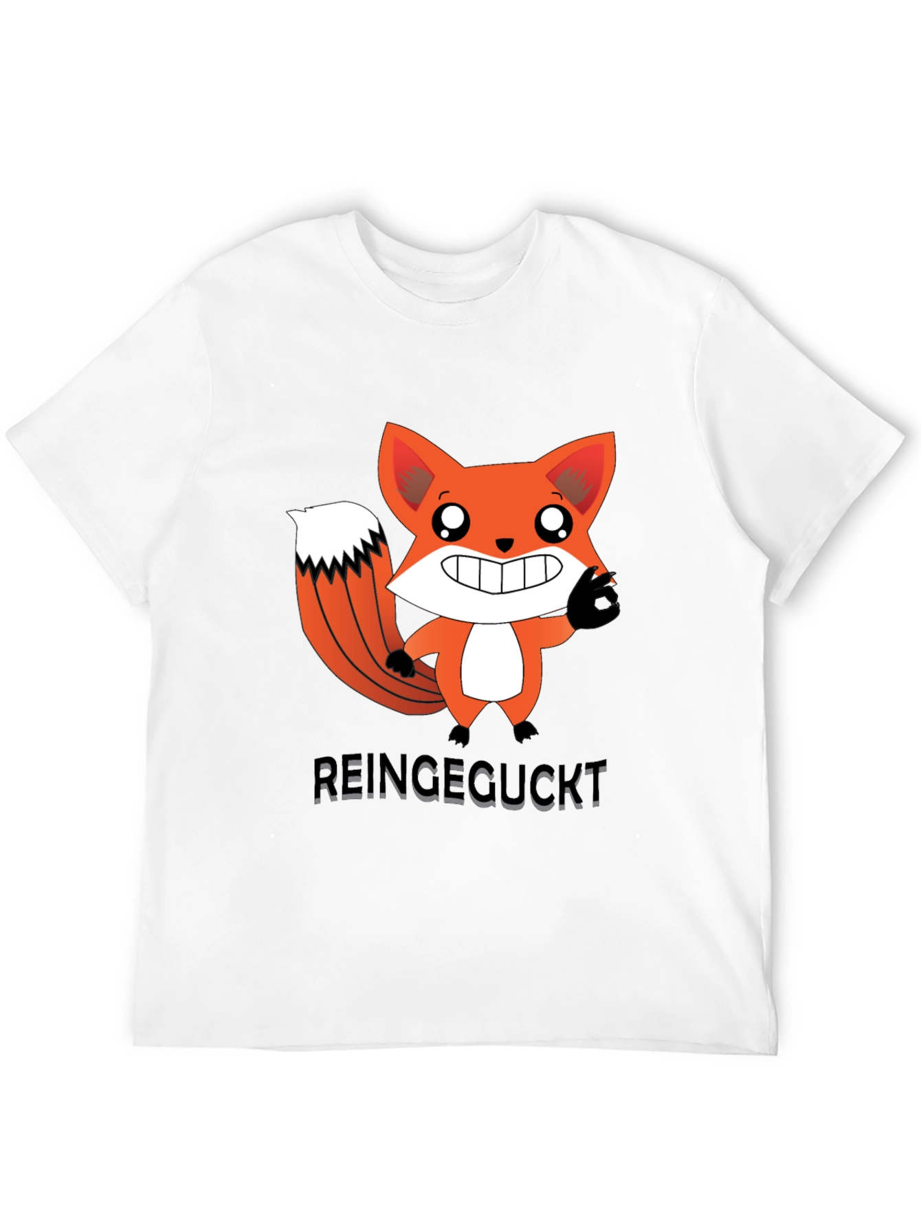 Cartoon Fox Graphic Tee - REINCE CUCKT Funny T-Shirt