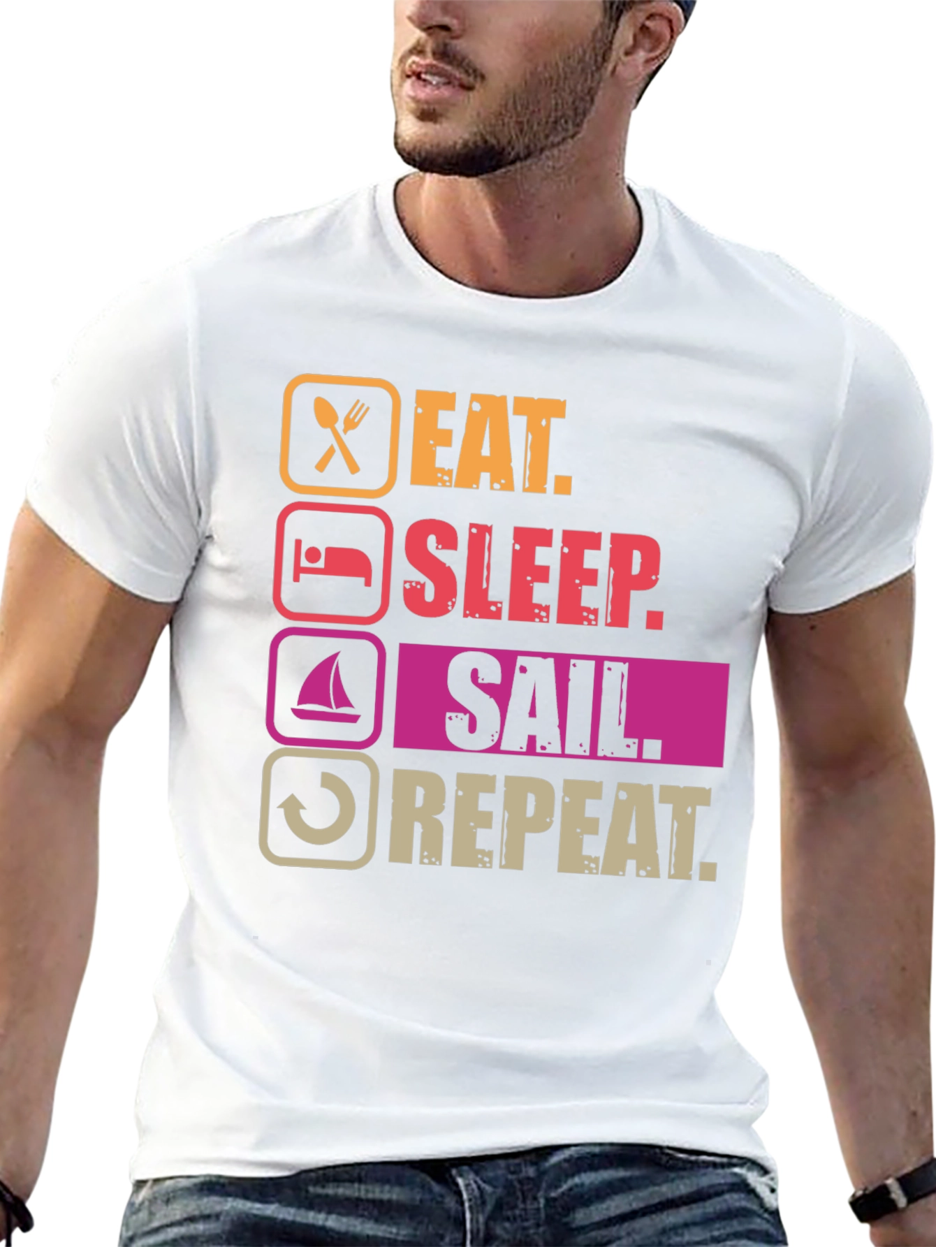 Eat Sleep Sail Repeat T-Shirt - Boating Life Apparel